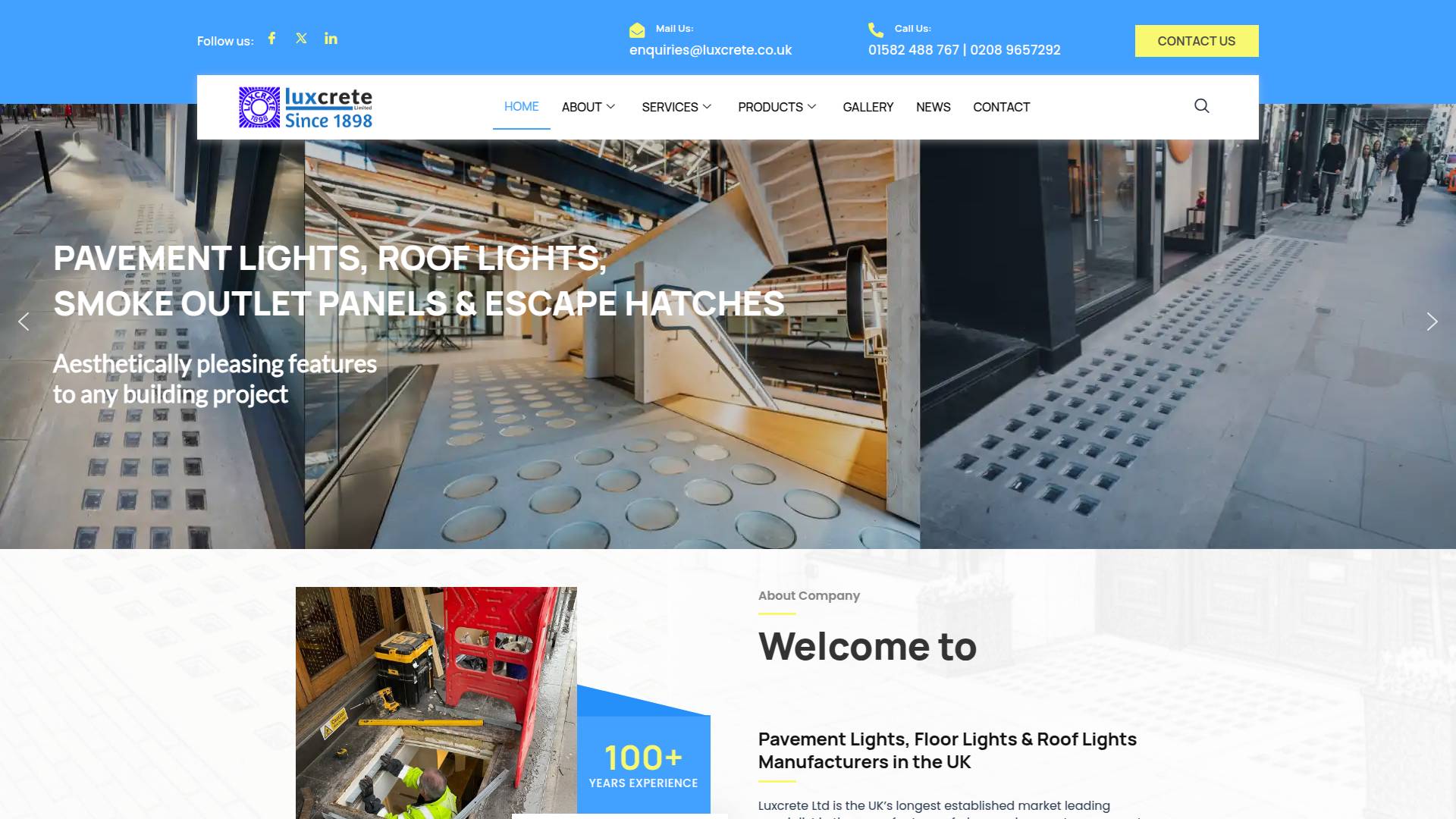 Luxcrete Ltd Website Screenshot 001