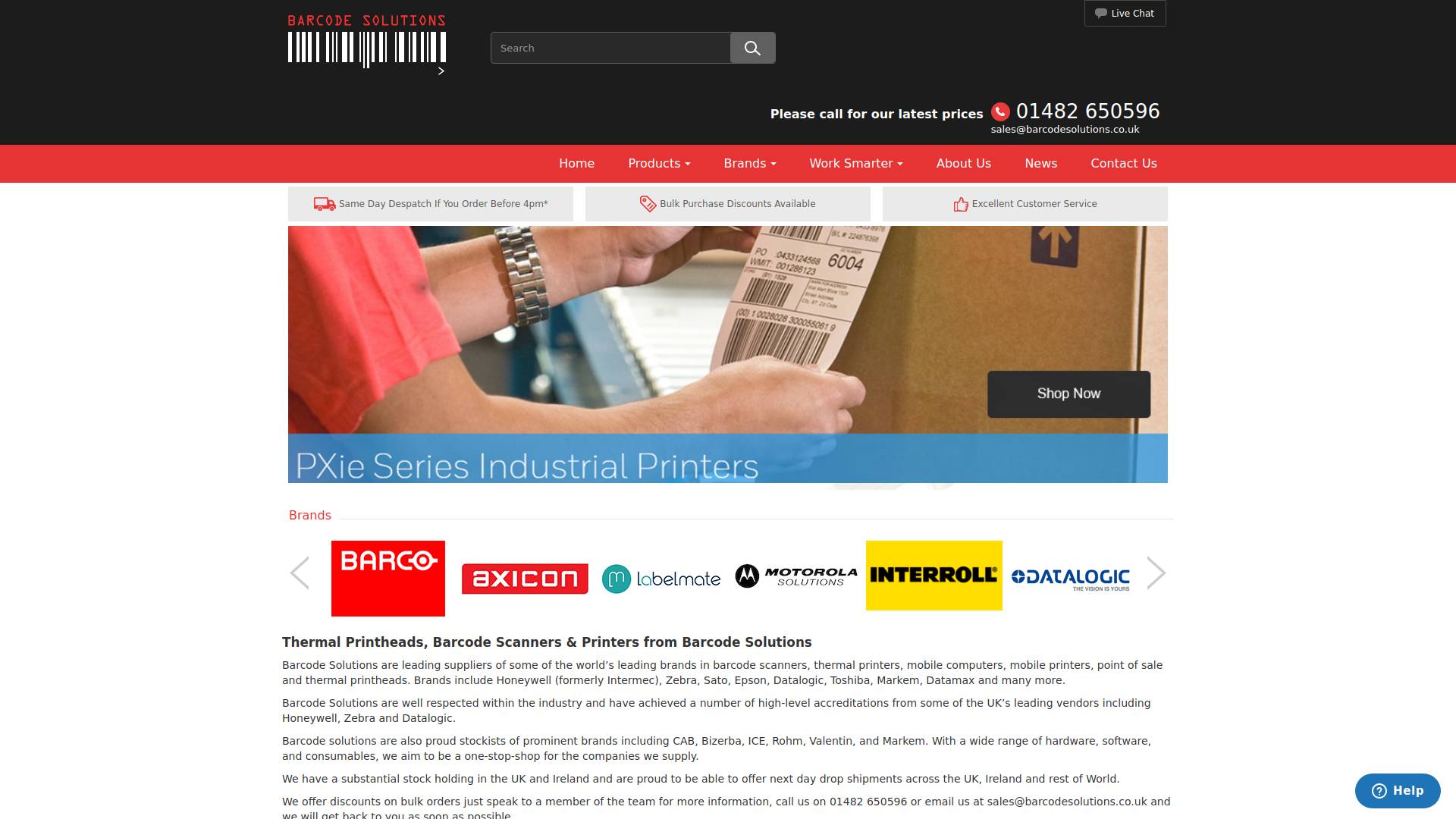 Barcode Solutions Ltd Website