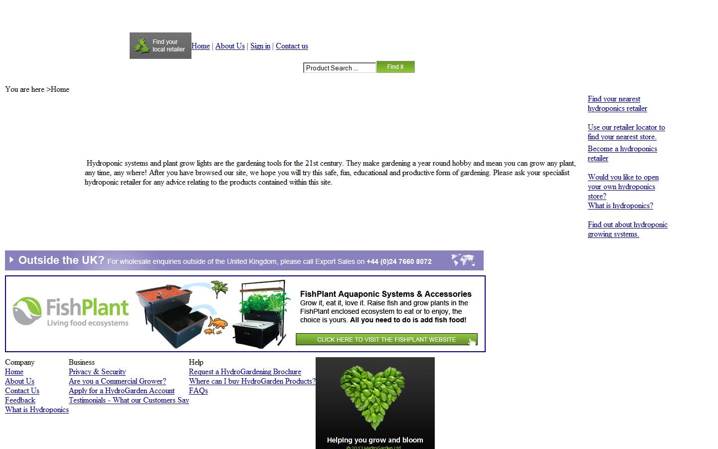 Hydrogarden Wholesale Supplies Ltd Website