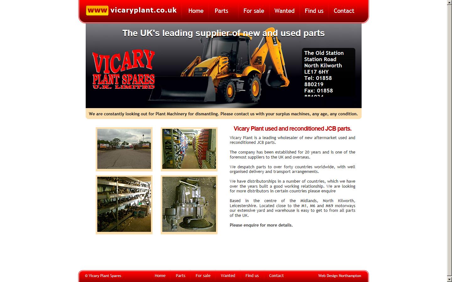Vicary Plant Spares Website
