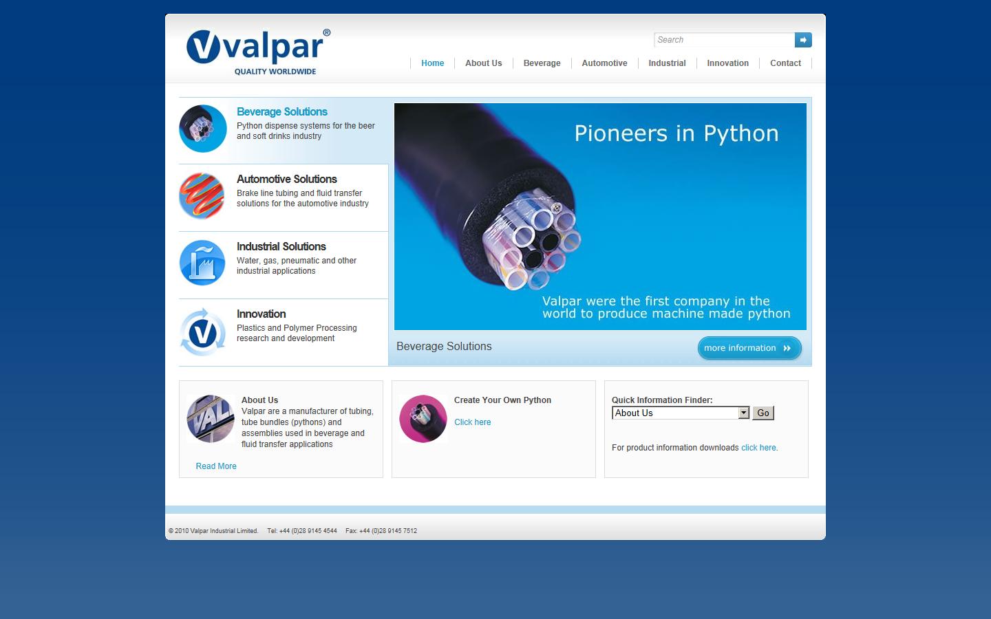 Valpar Industrial Ltd Website