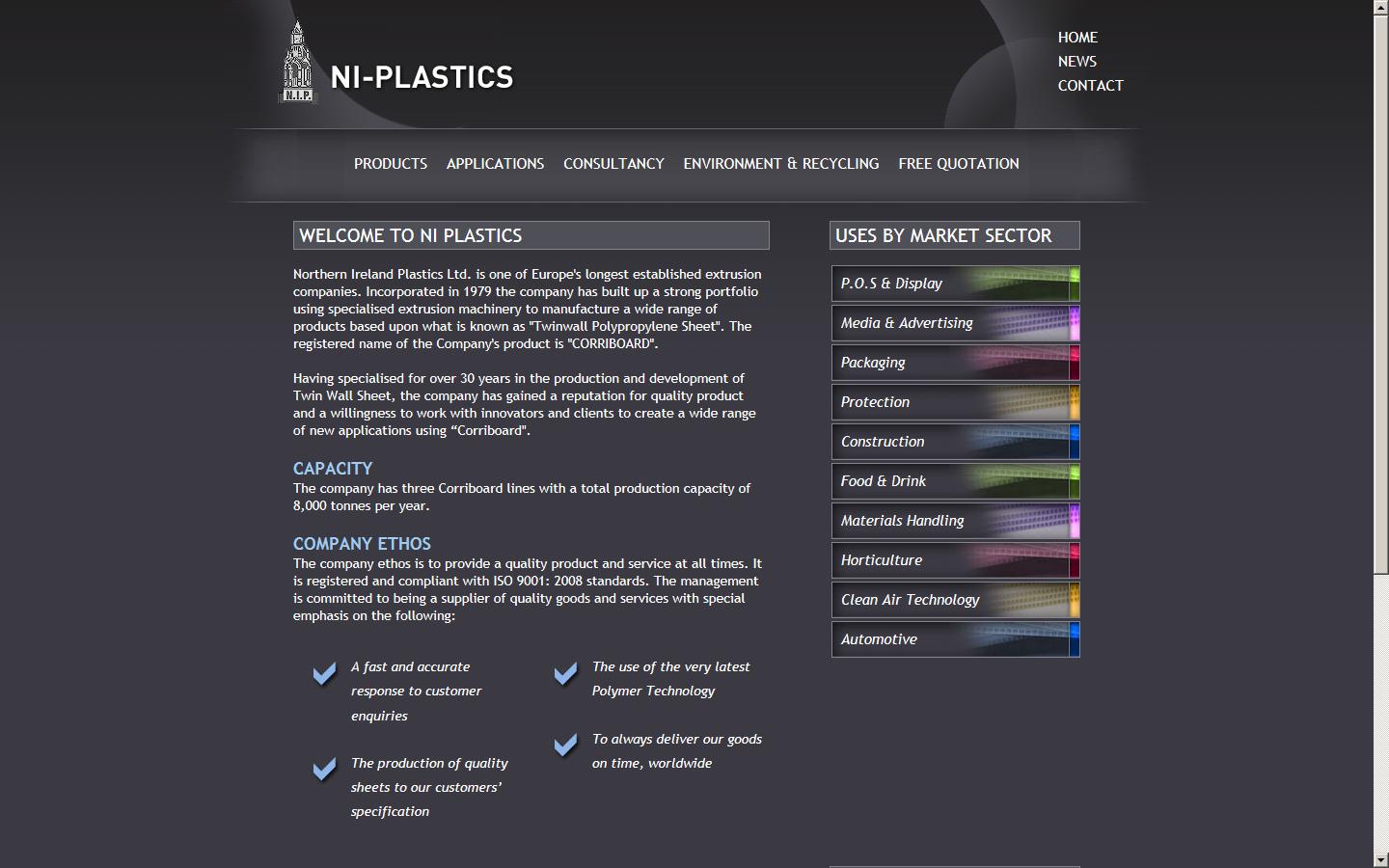 Northern Ireland Plastics Ltd Website
