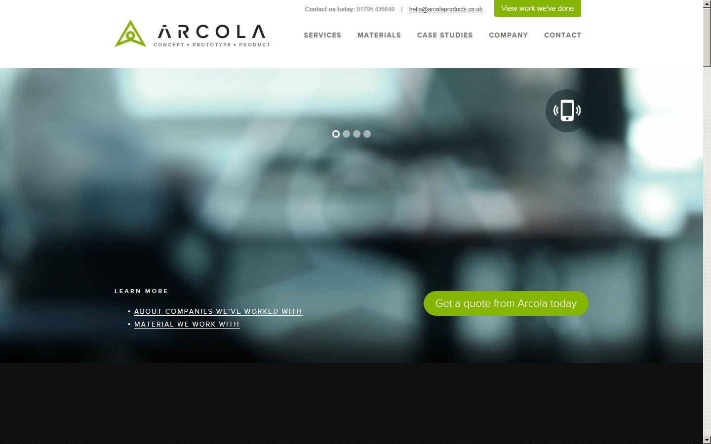 Arcola Products Ltd Website