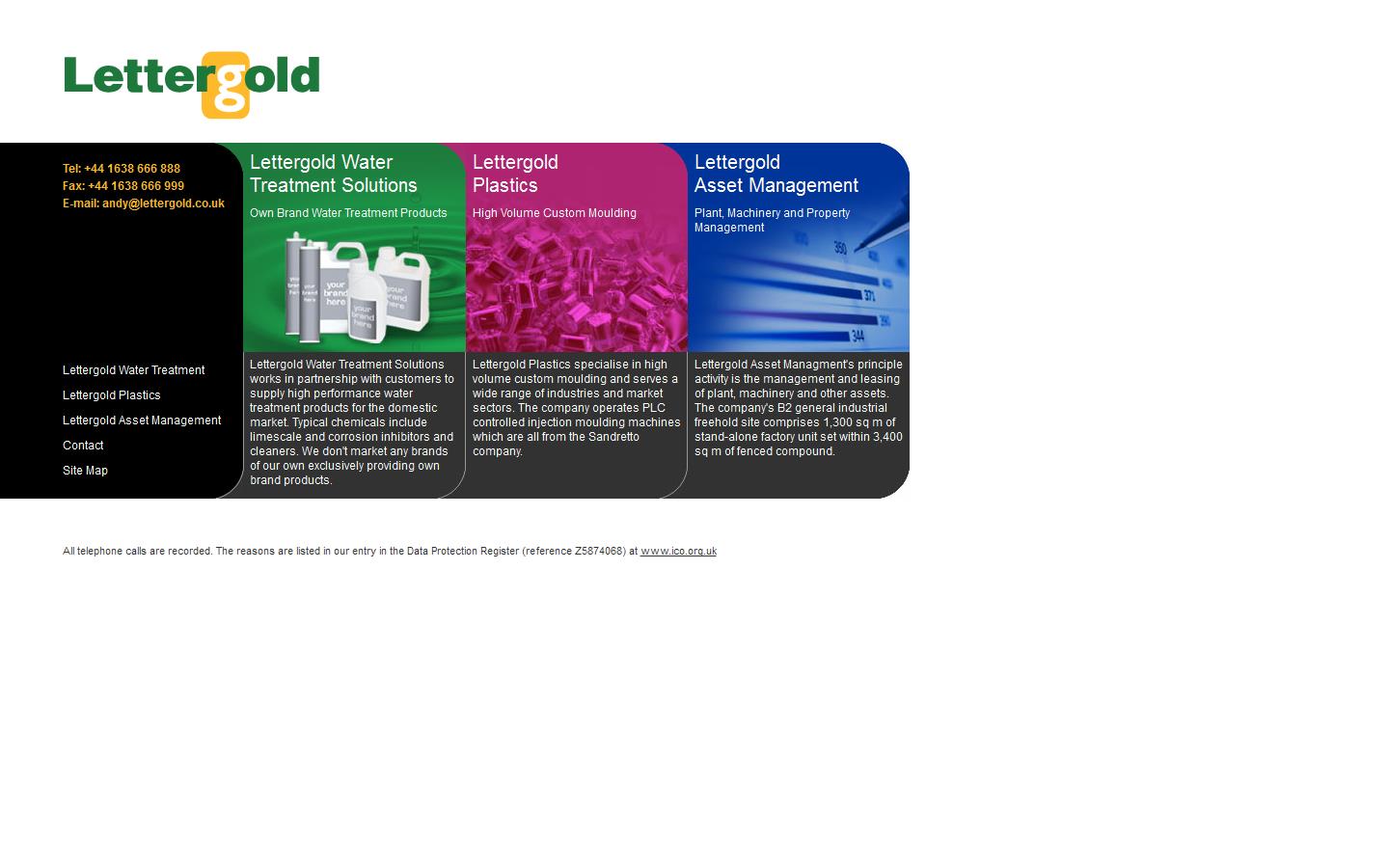 Letter Gold Plastics Ltd Website