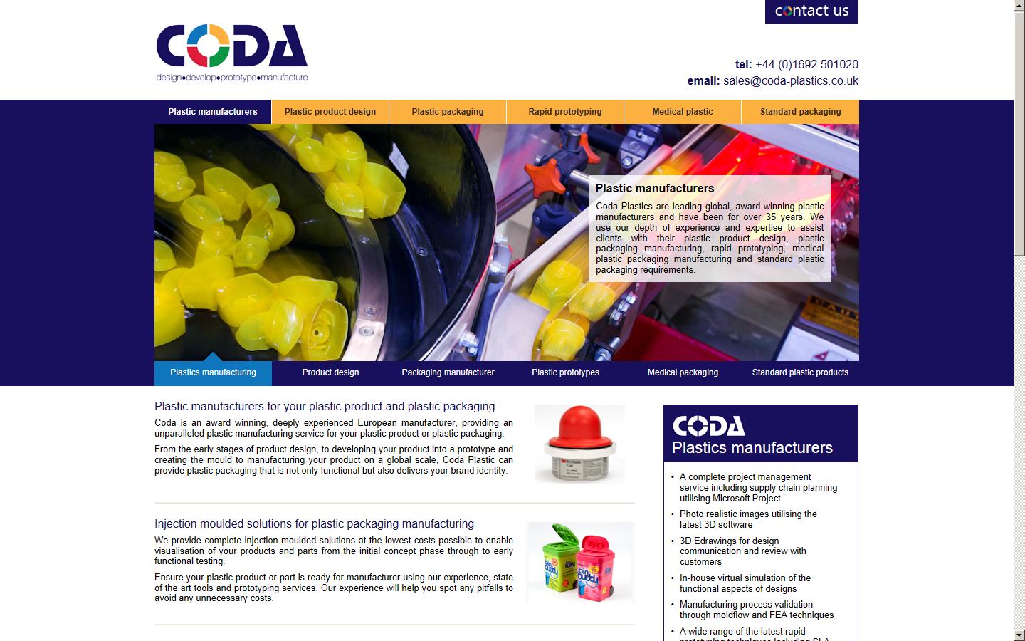 Coda Plastics Ltd Website