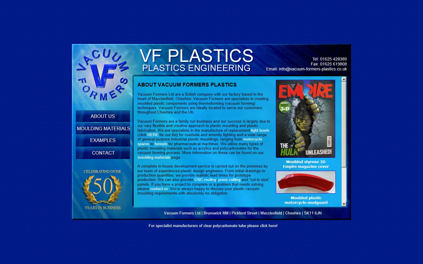 Vacuum Formers Ltd Website