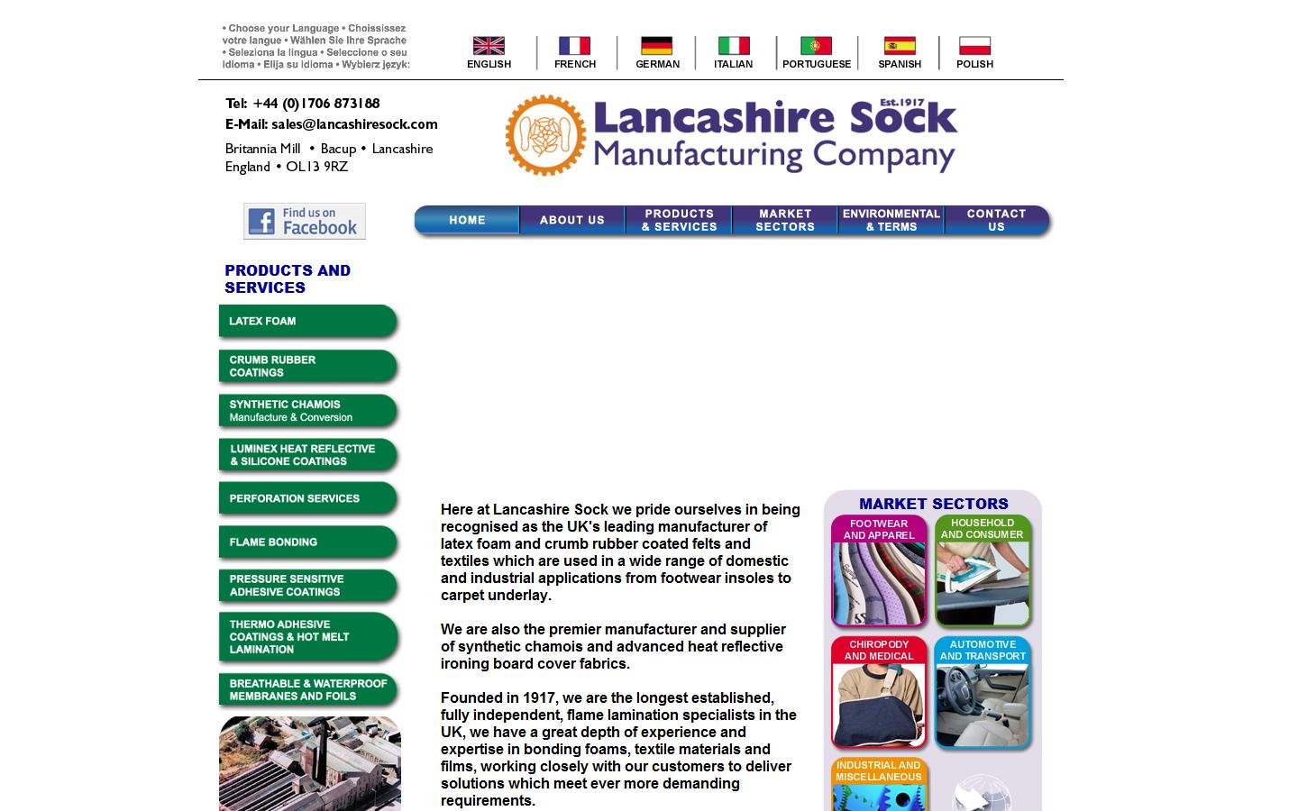 Lancashire Sock Manufacturing Co Website