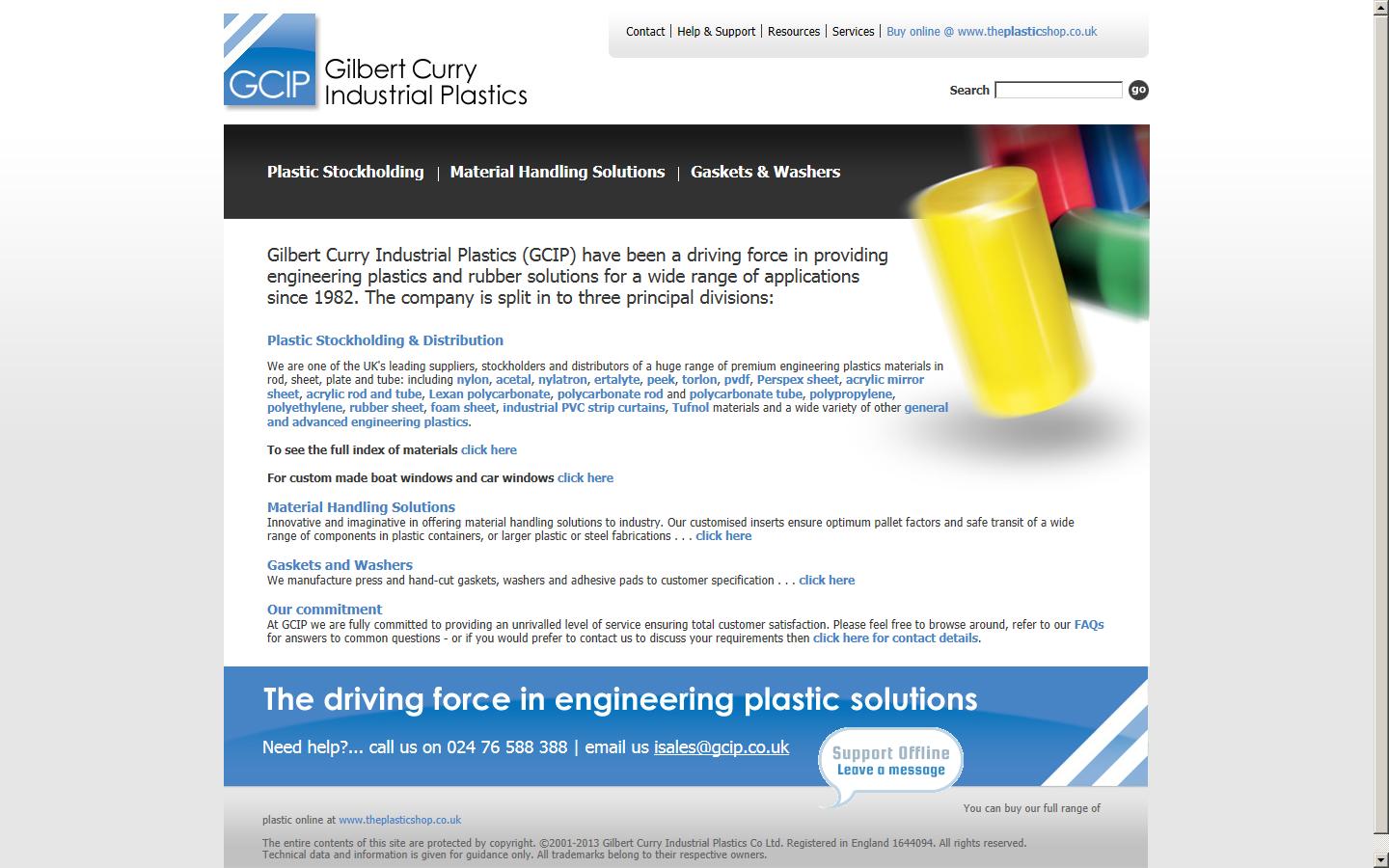 Gilbert Curry Industrial Plastics Ltd Website