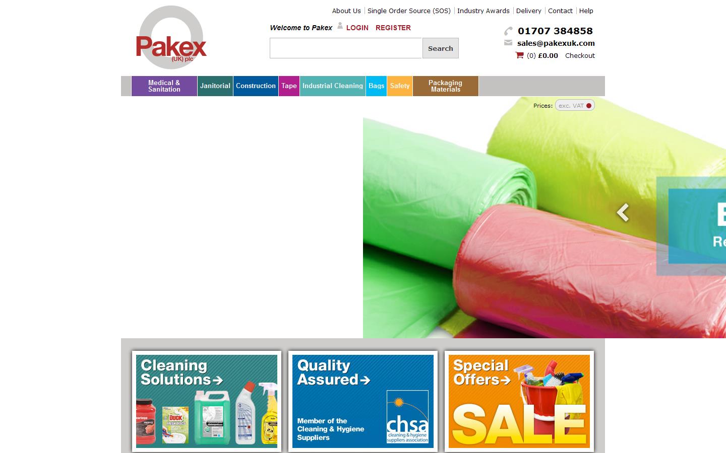 Pakex (UK) PLC Website