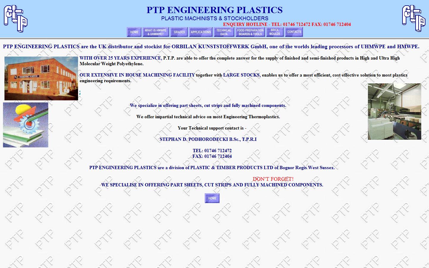 P T P Engineering Plastics Website