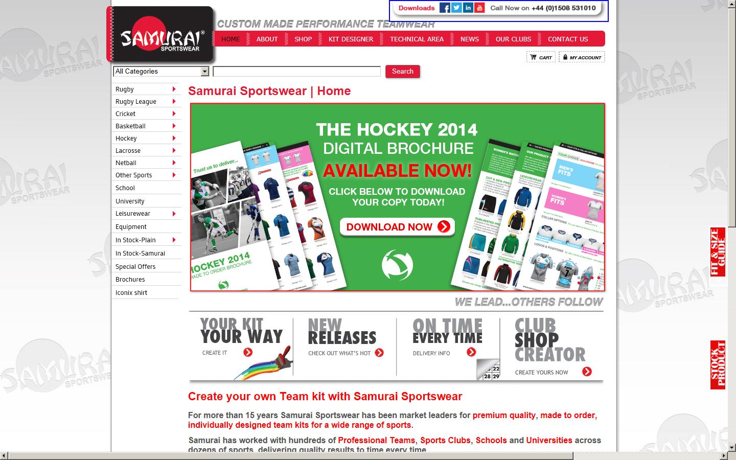 Samurai International Sportswear Ltd Website