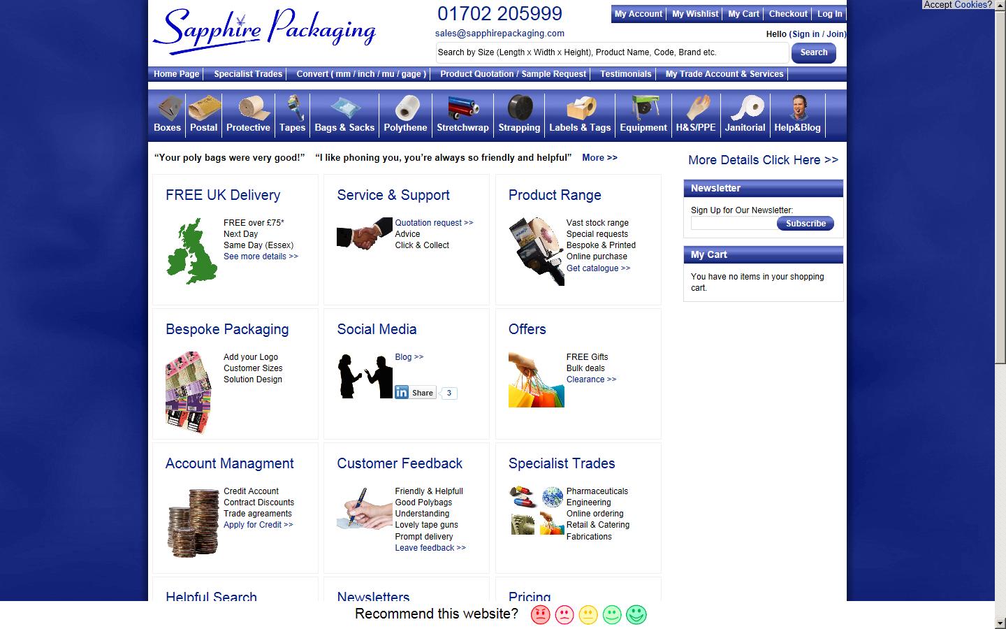 Sapphire Packaging Website