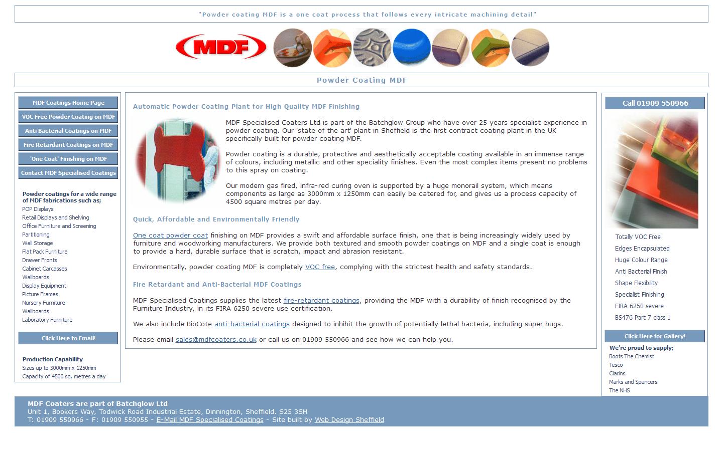 MDF Specialised Coatings Ltd Website