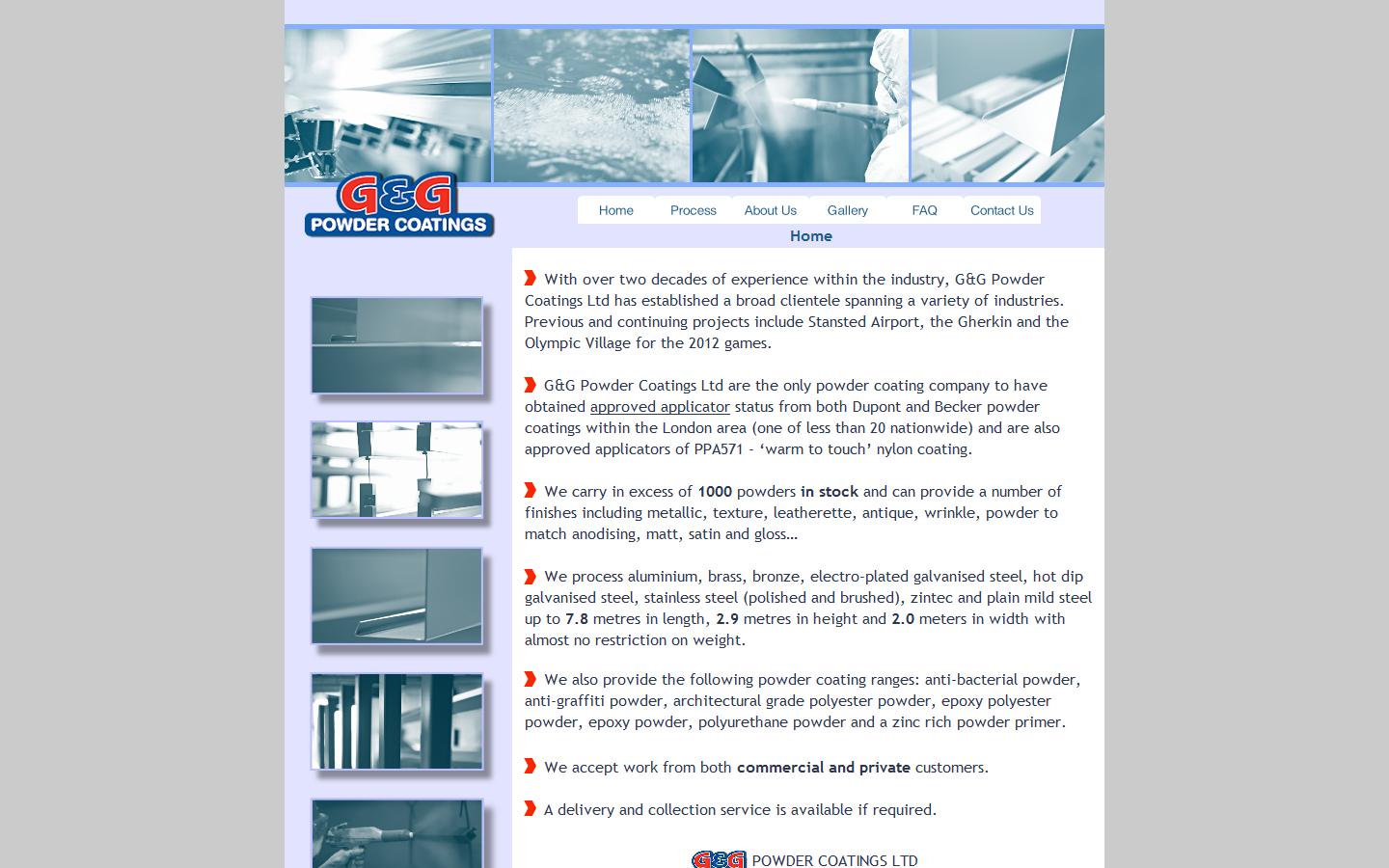 G&G Powder Coatings Ltd Website