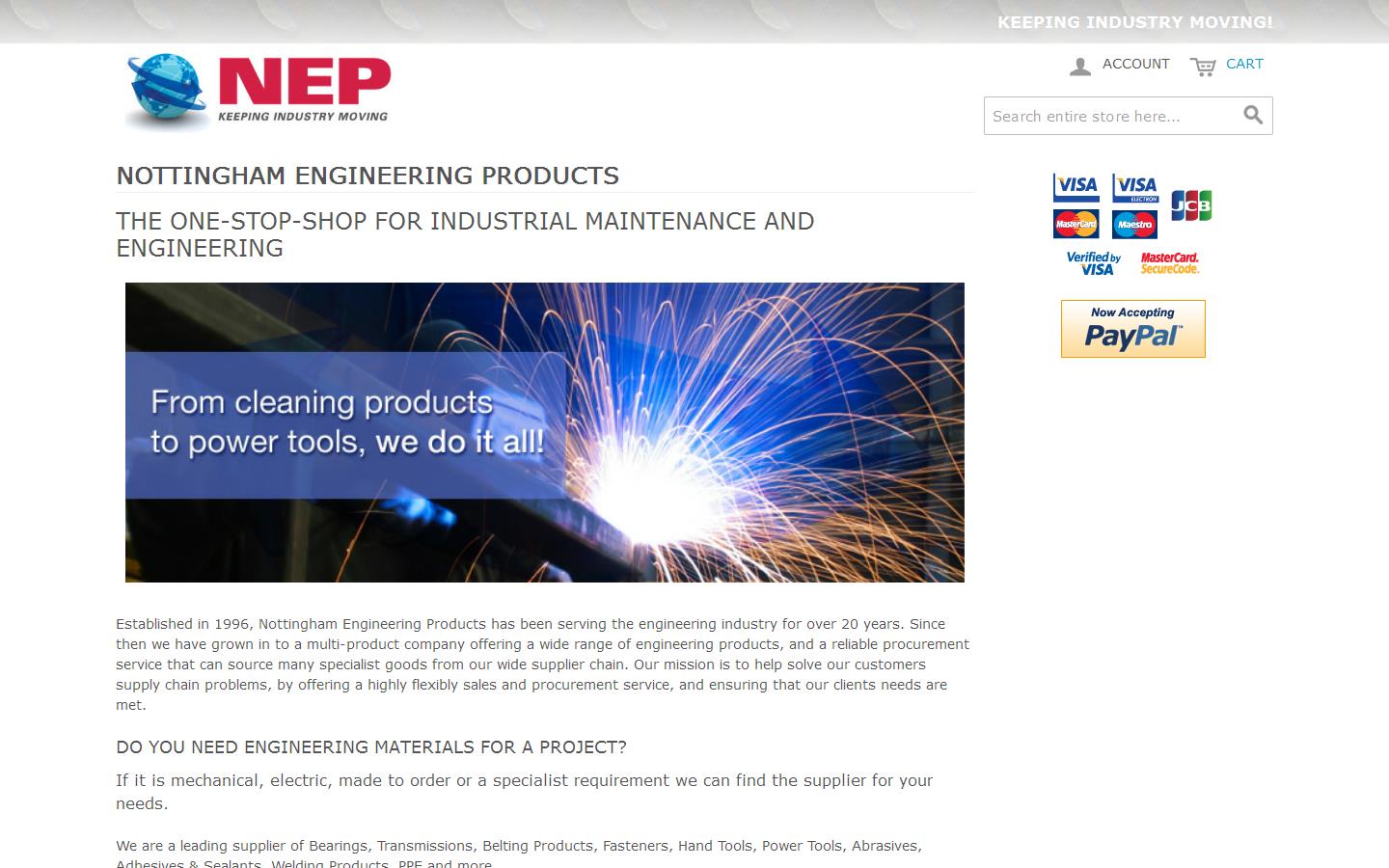 Nottingham Engineering Products Website