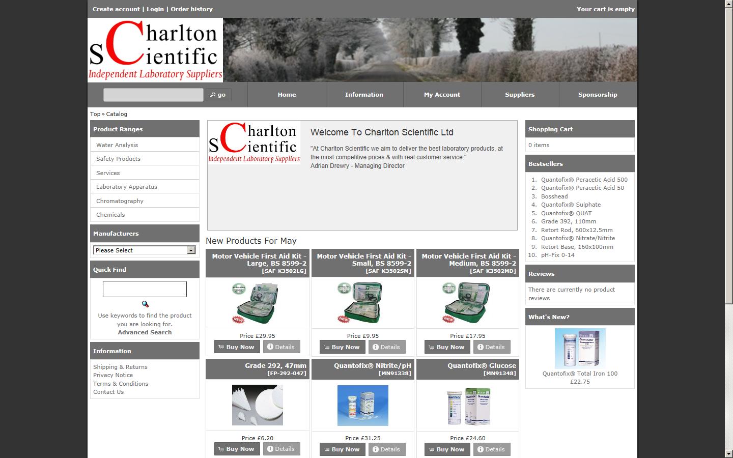 Charlton Scientific Ltd Website