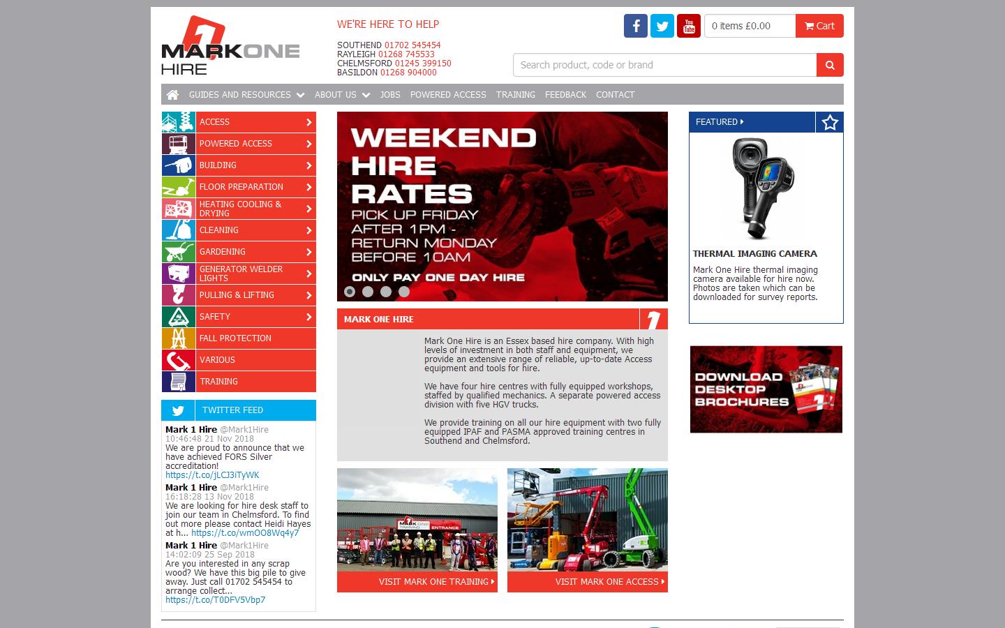 Mark One Hire Ltd Website