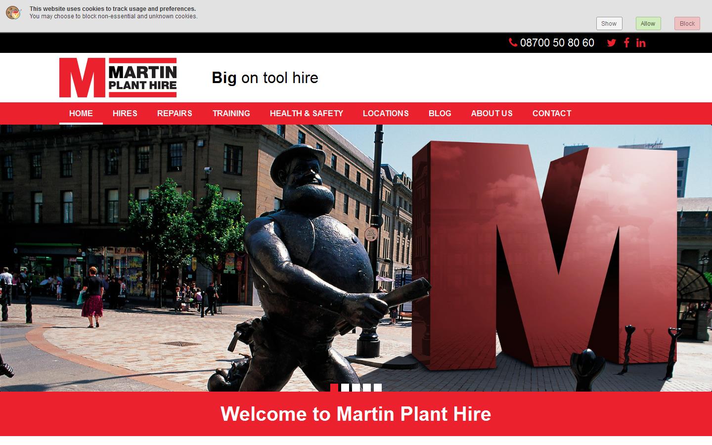 J G Martin Plant Hire Ltd Website