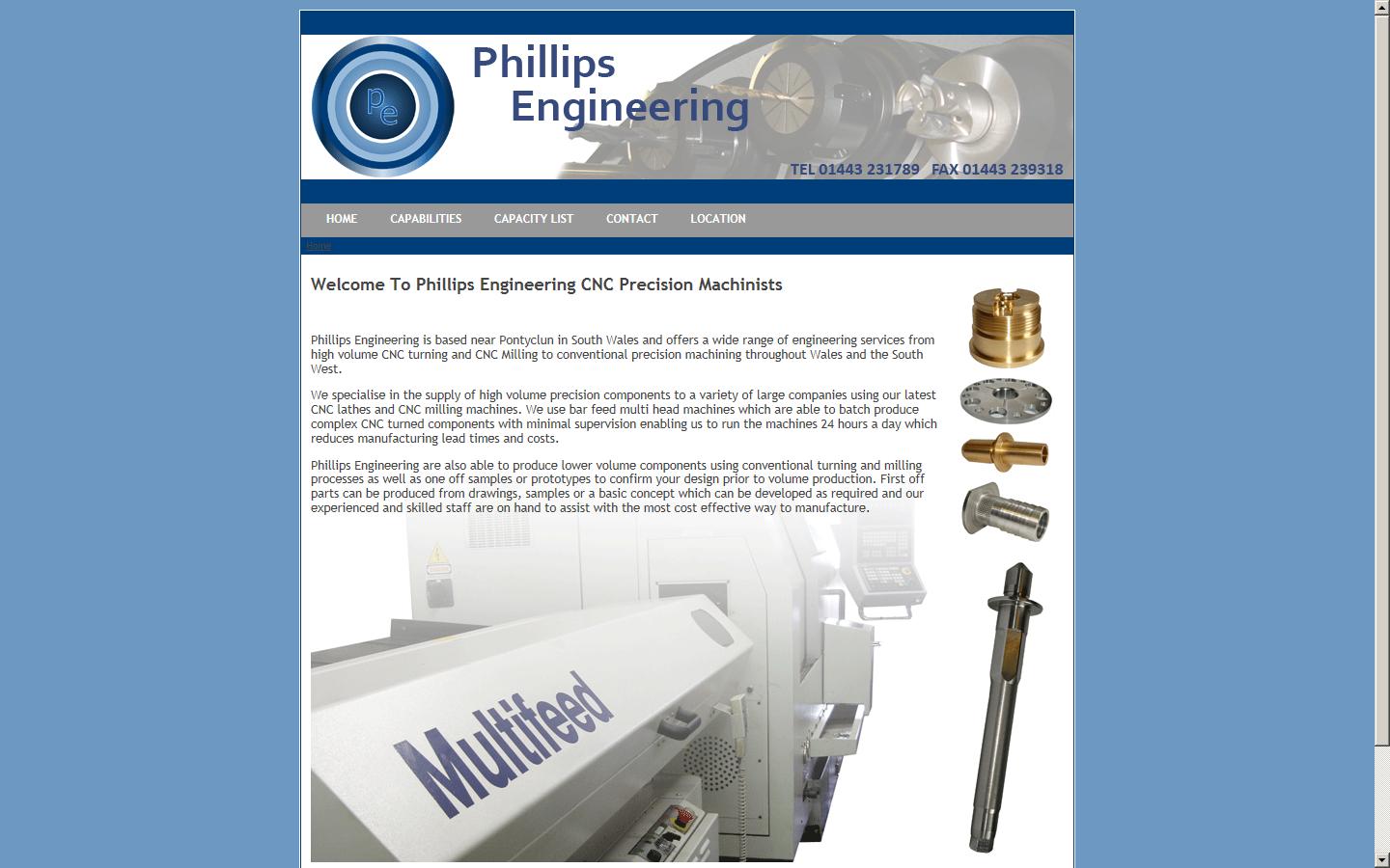Phillips Engineering (Wales) Ltd Website