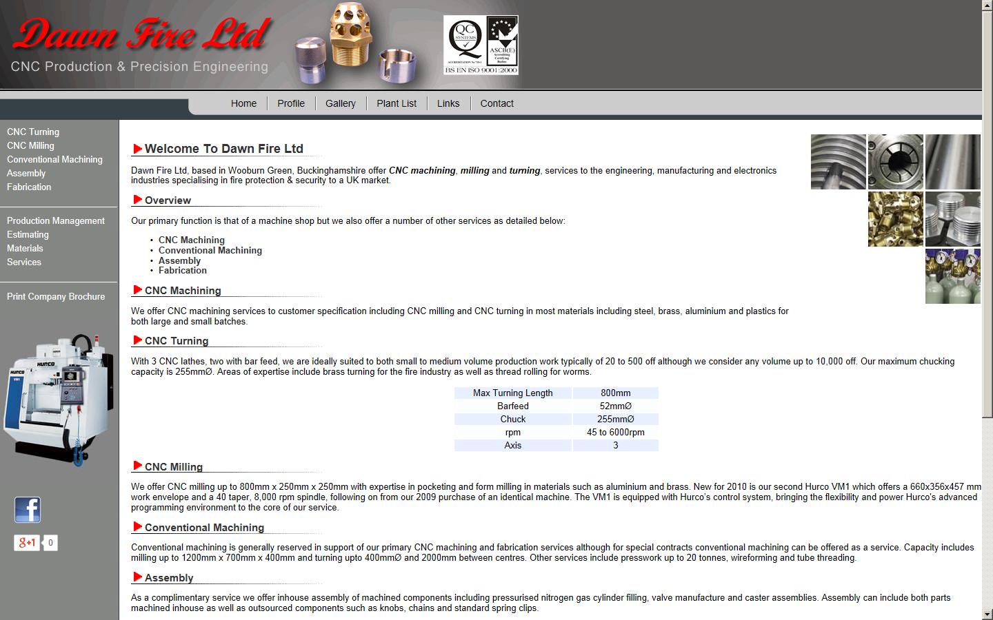 Dawn Fire Ltd Website