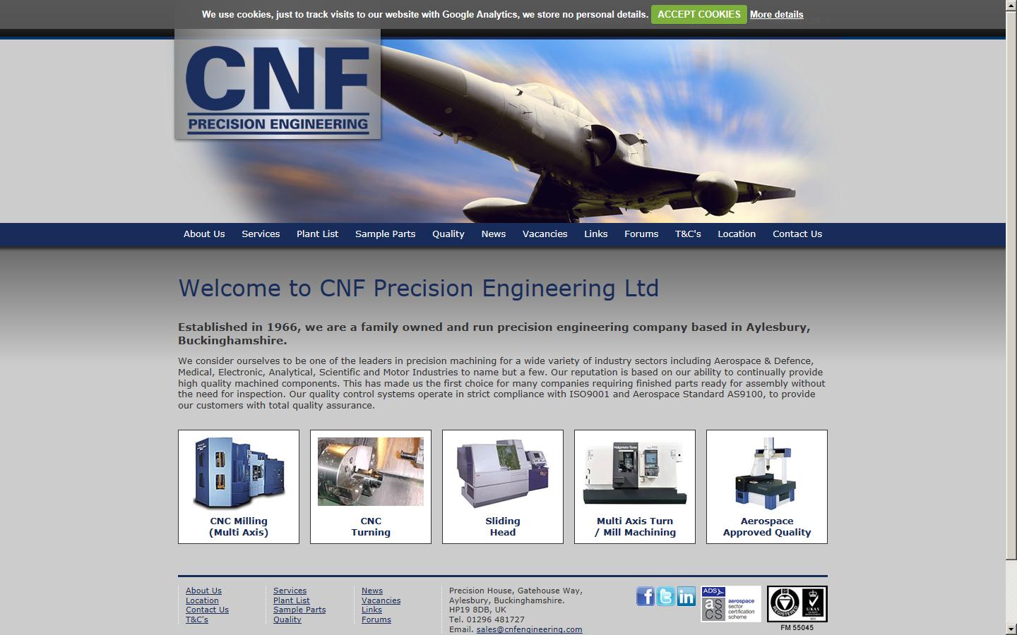 C N F Precision Engineering Ltd Website