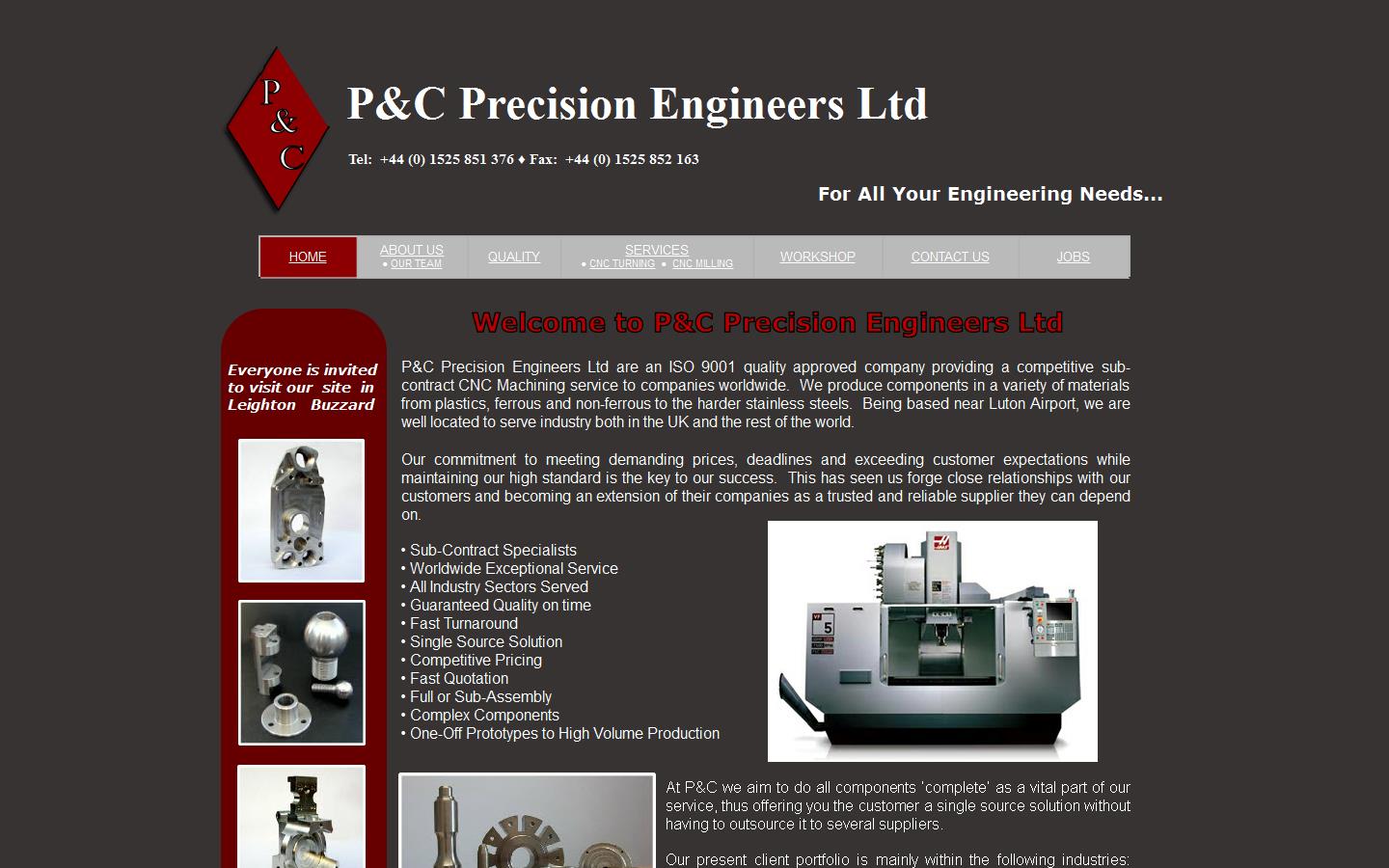 P&C Precision Engineers Ltd Website