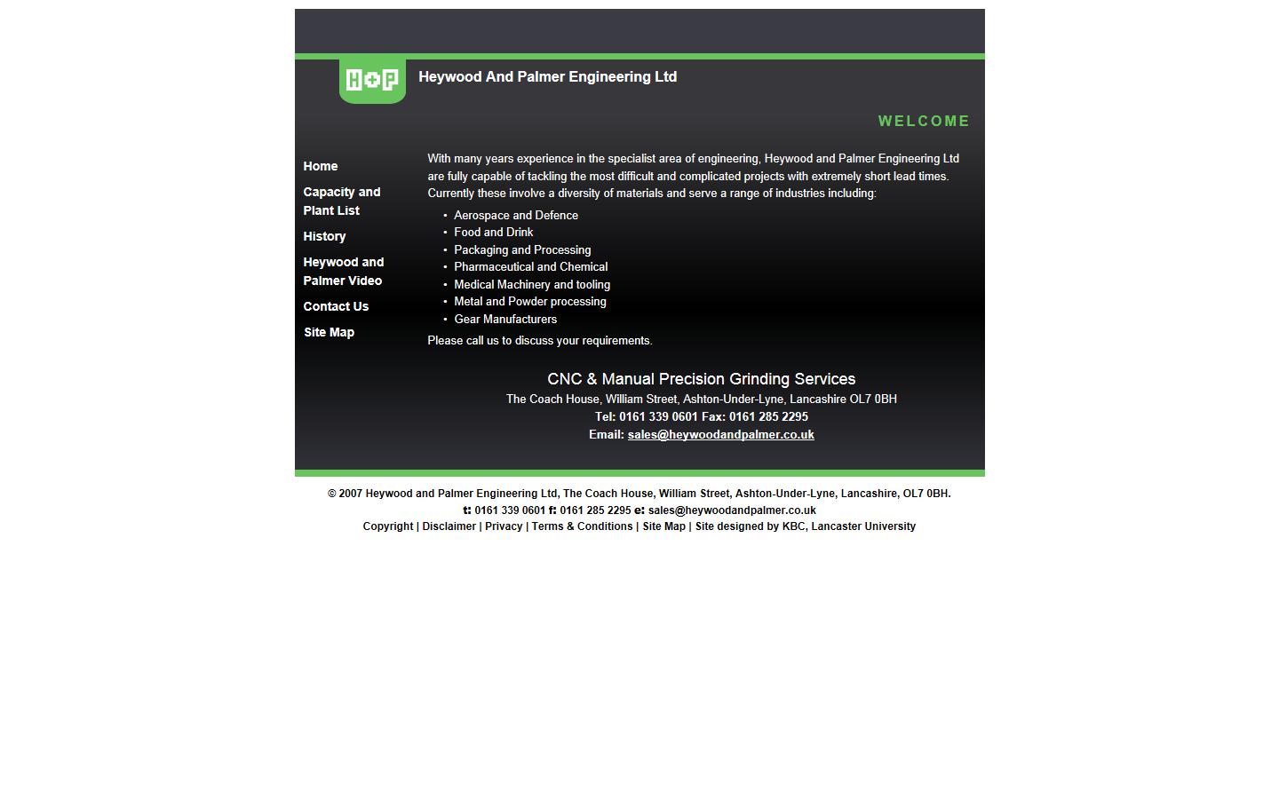 Heywood & Palmer Engineering Website