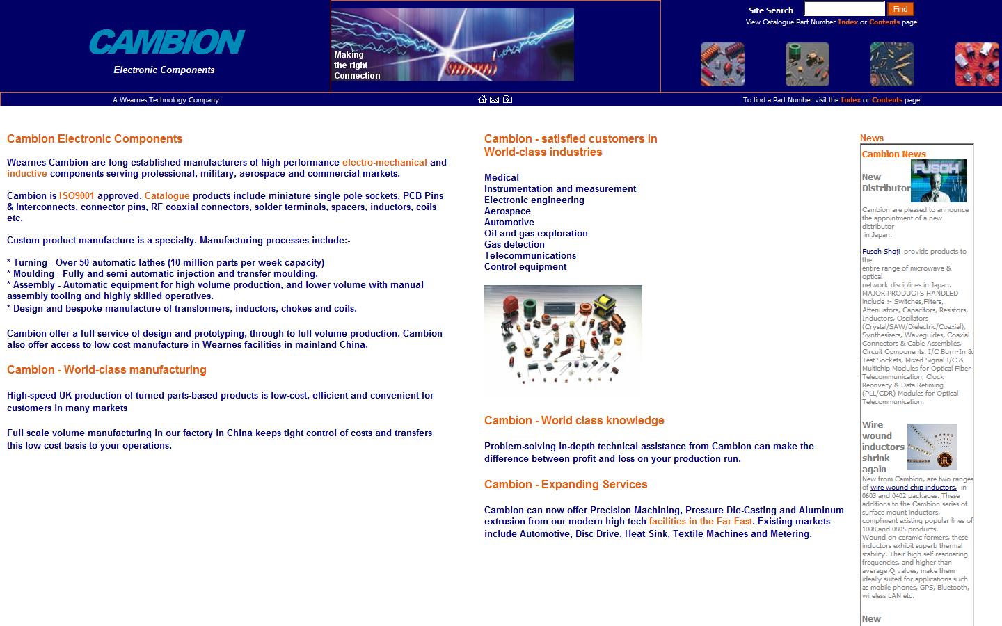 Wearnes Cambion Ltd Website