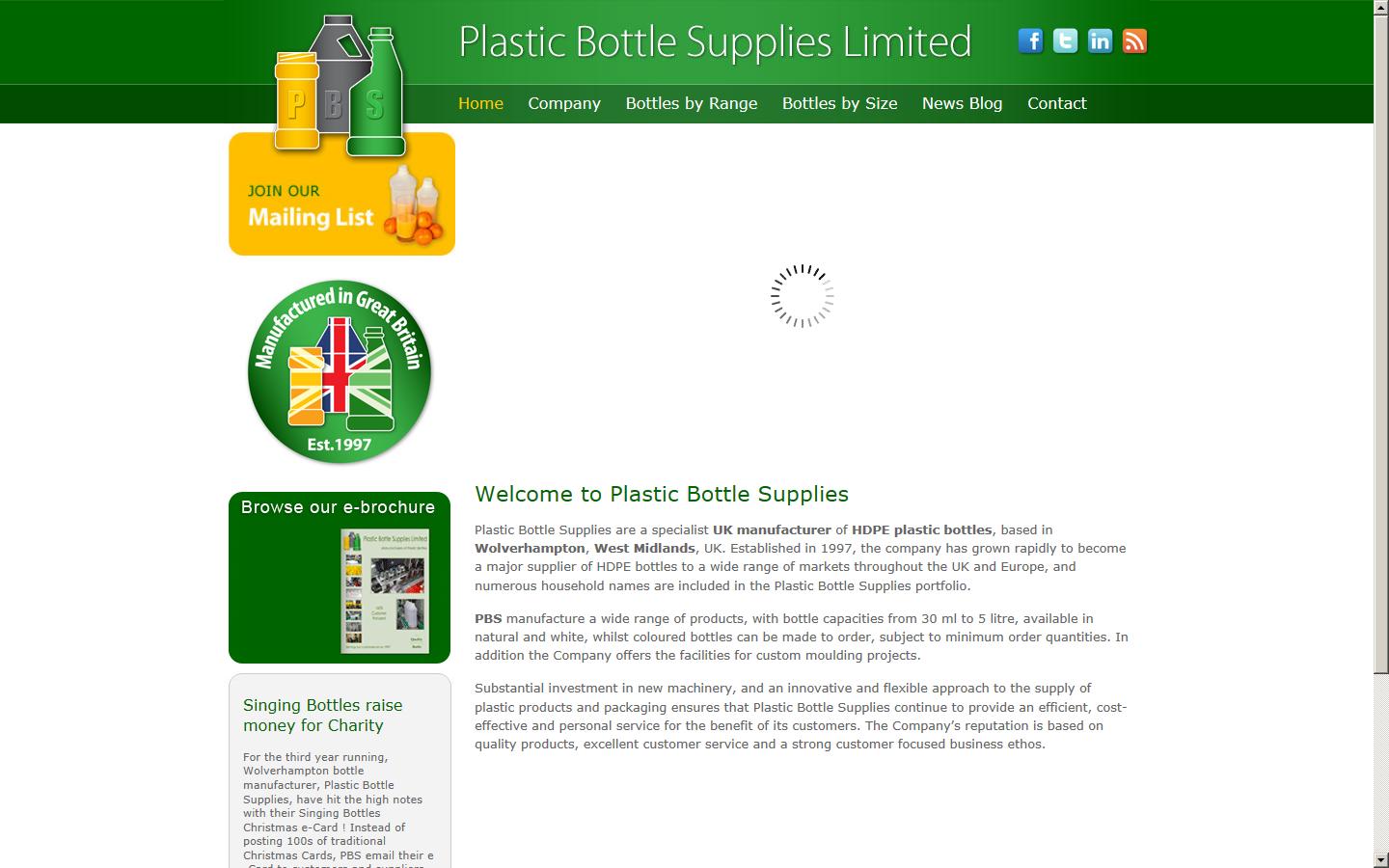 Plastic Bottle Supplies Ltd Website