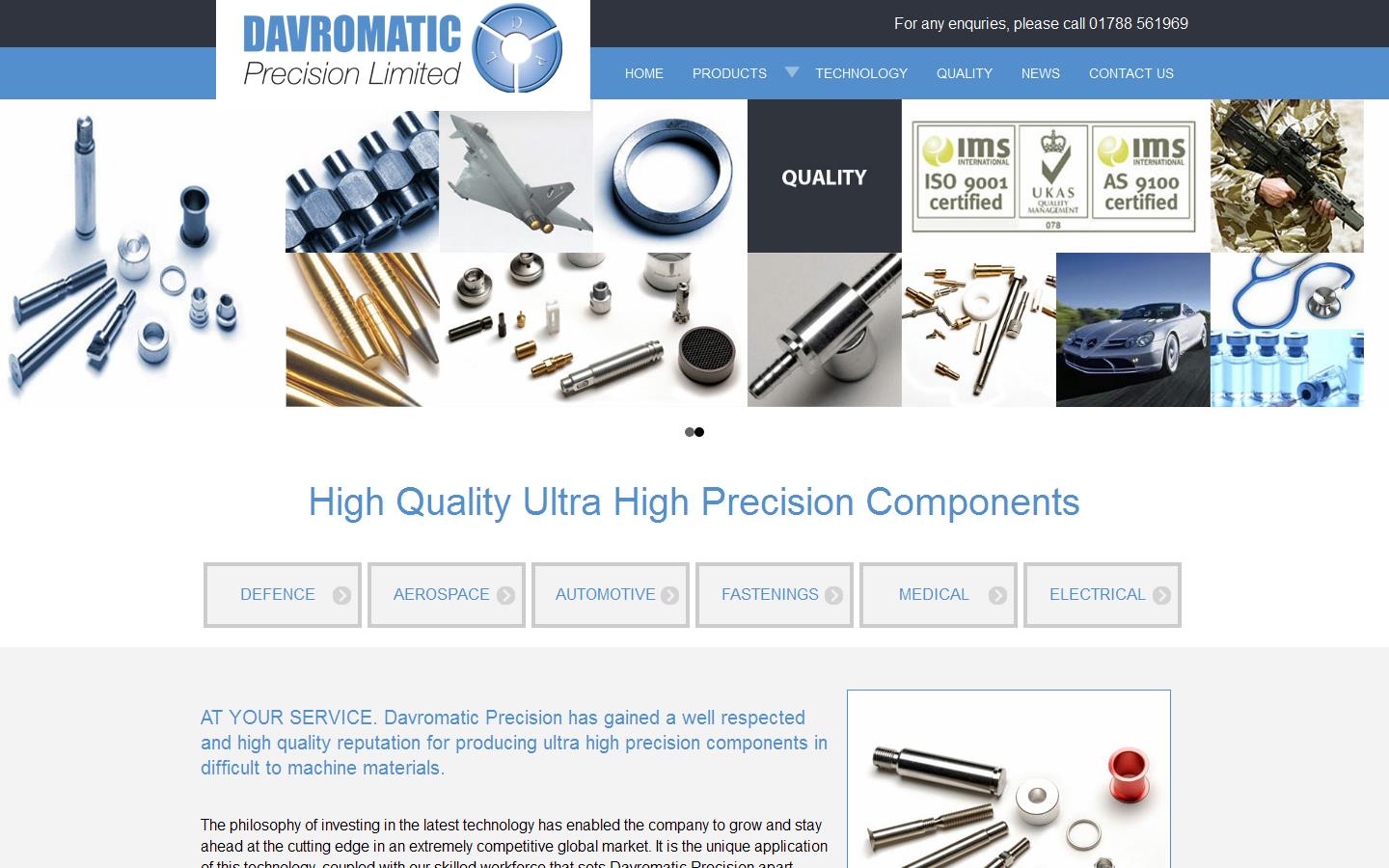 Davromatic Precision Ltd Website