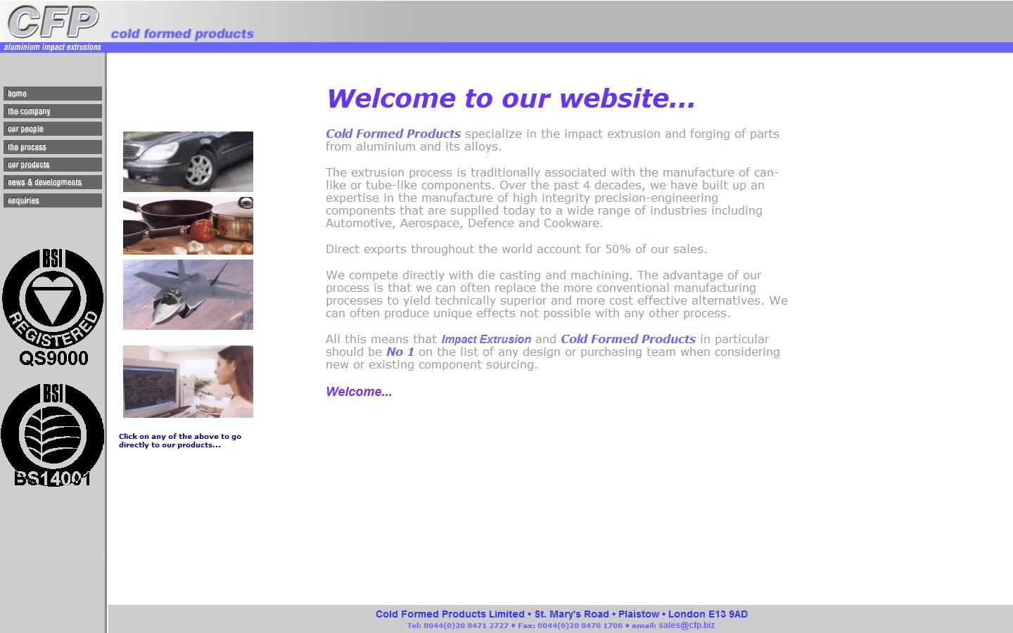 Cold Formed Products Ltd Website