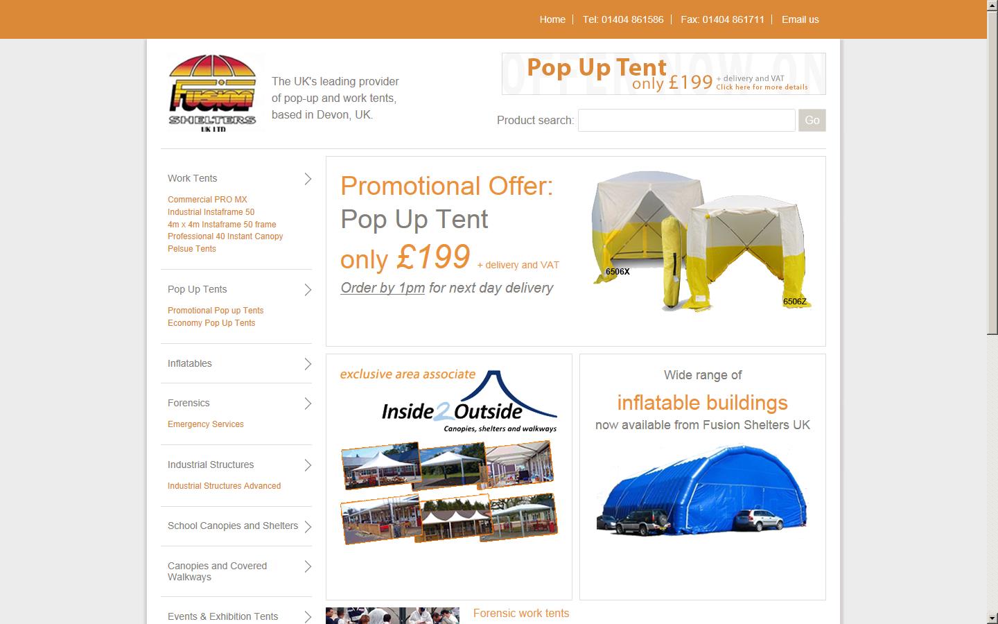 Fusion Shelters Ltd Website