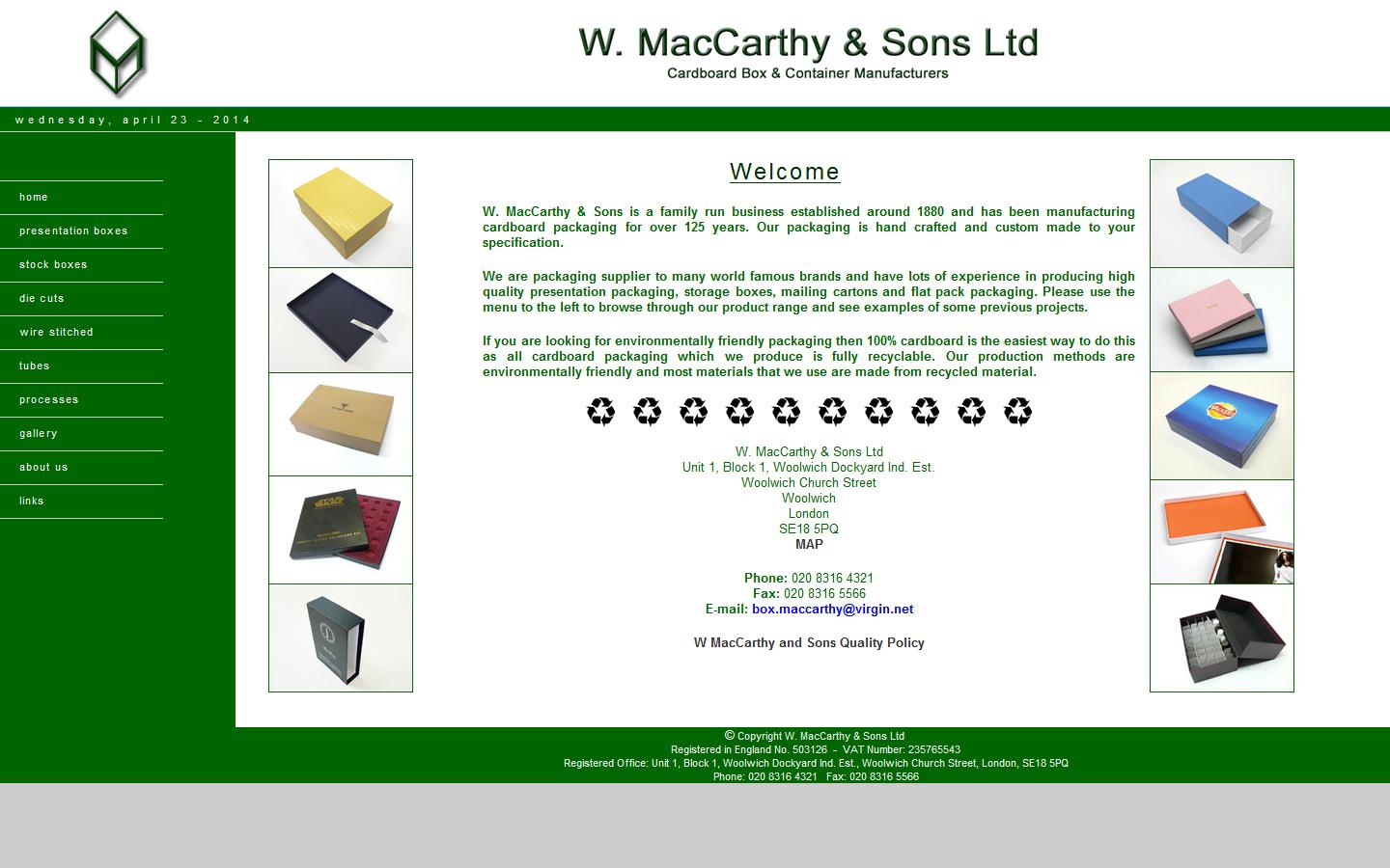 W. MacCarthy & Sons Ltd Website