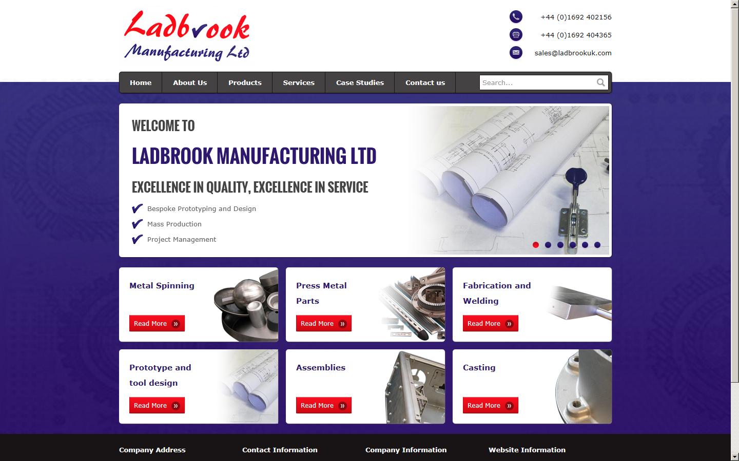 Ladbrook Manufacturing Ltd Website