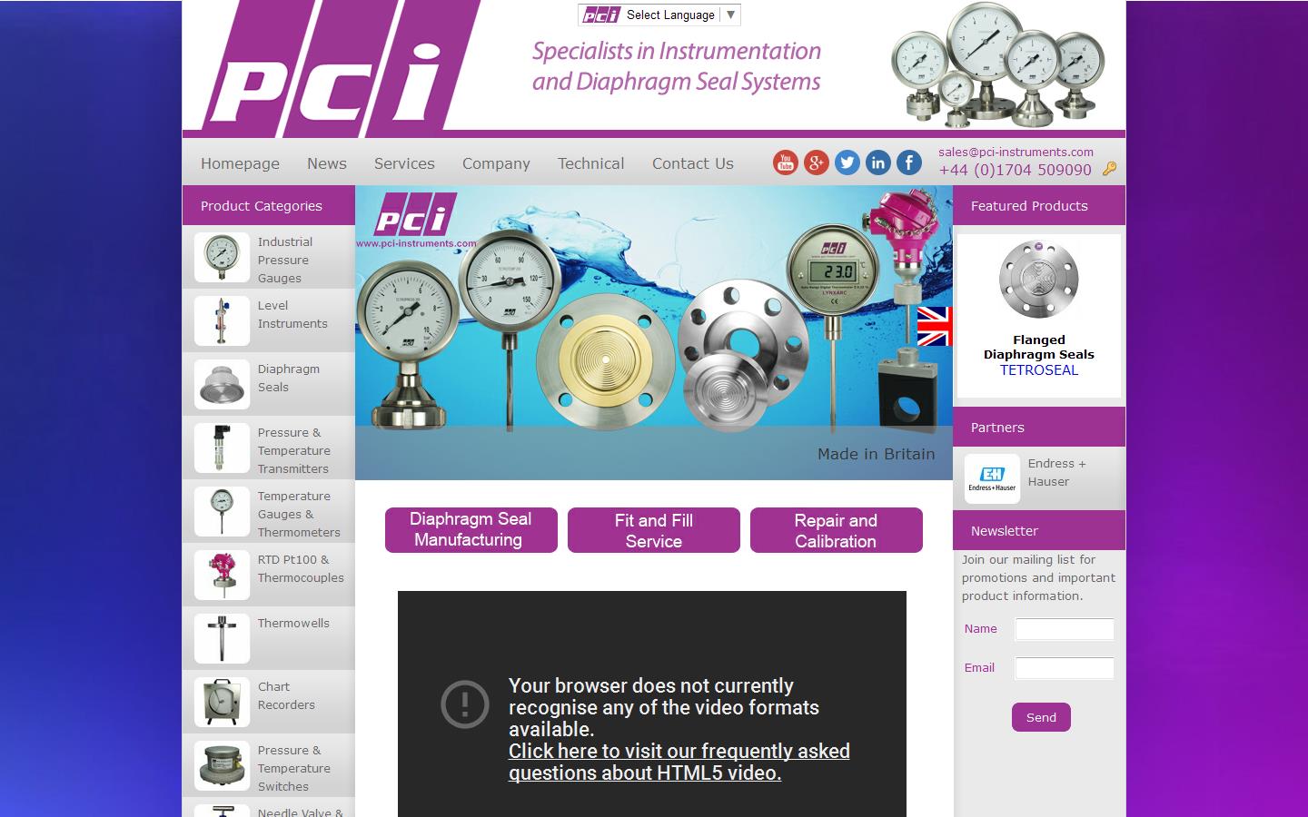 P C I Instruments Ltd Website