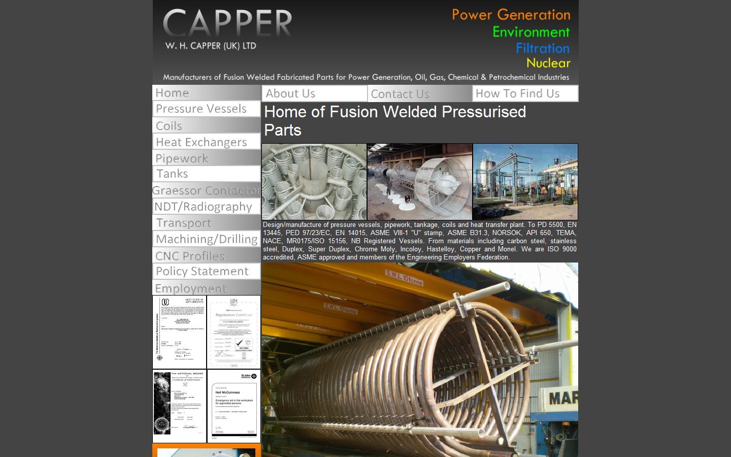 W.H. Capper (UK) Ltd Website