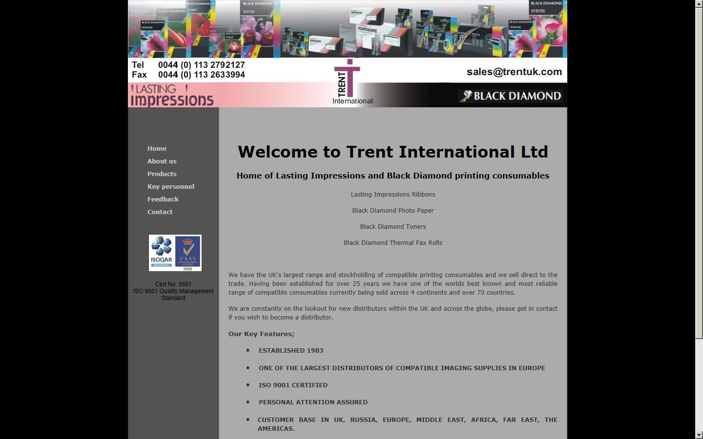 Trent International Ltd Website