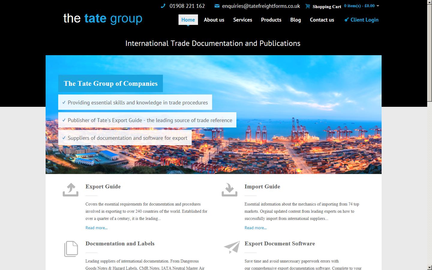 Tate Freight Forms Ltd Website