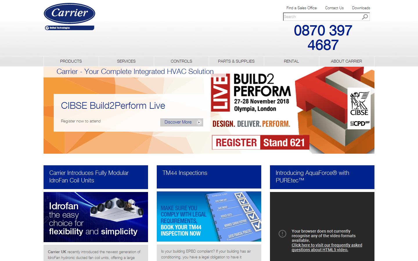 Carrier Air Conditioning Website