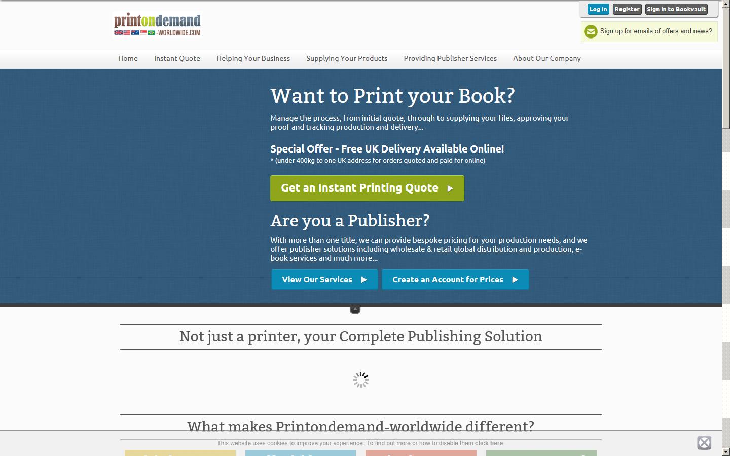 Print on Demand Worldwide Website