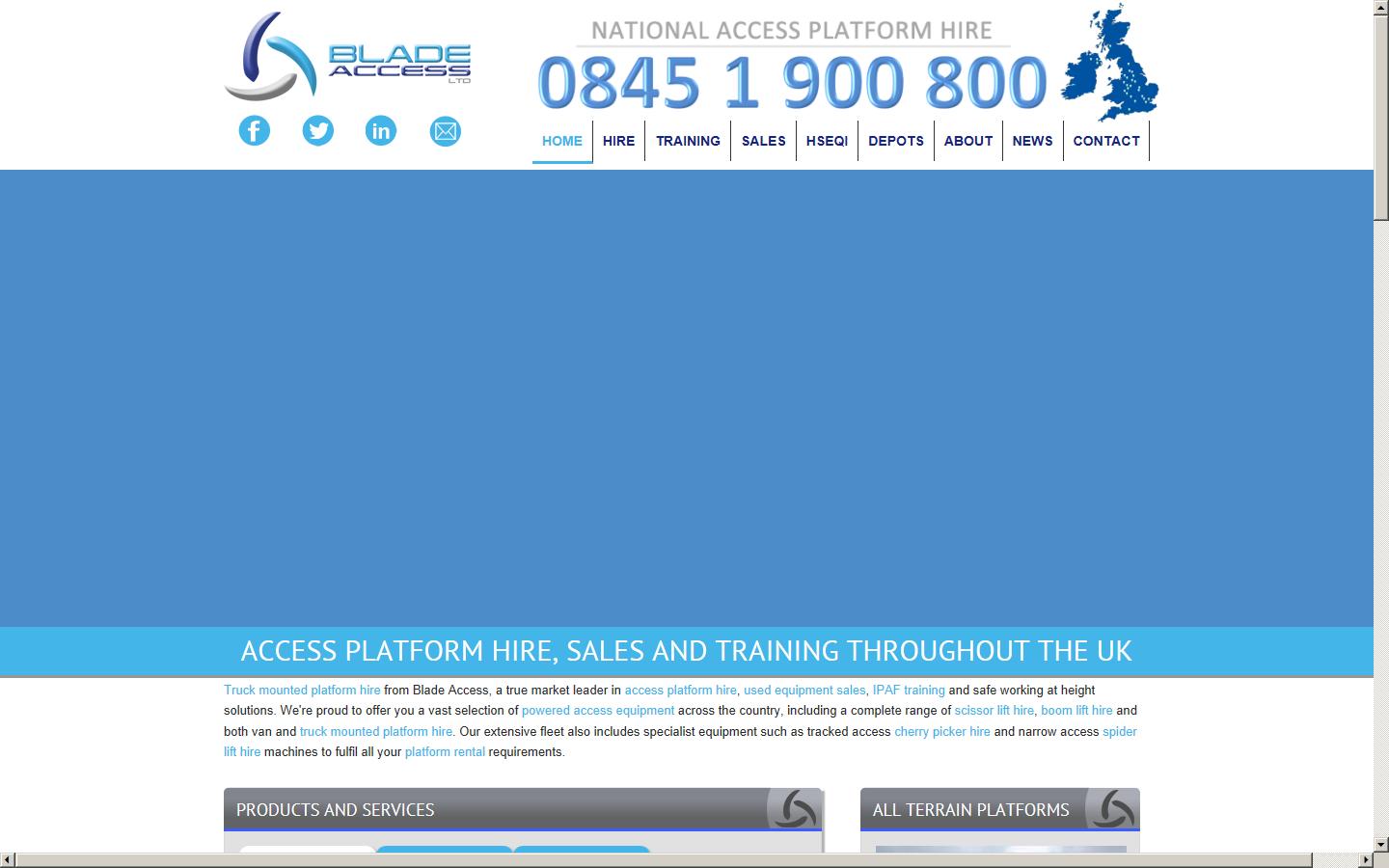 Blade Access Hire Specialists Website