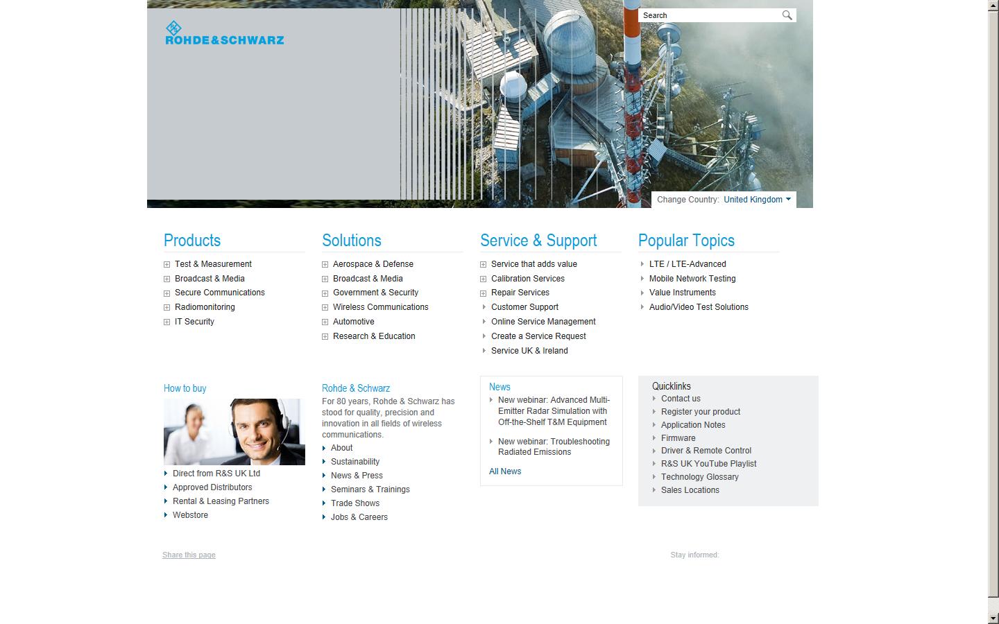 Rohde & Schwarz UK Ltd Website
