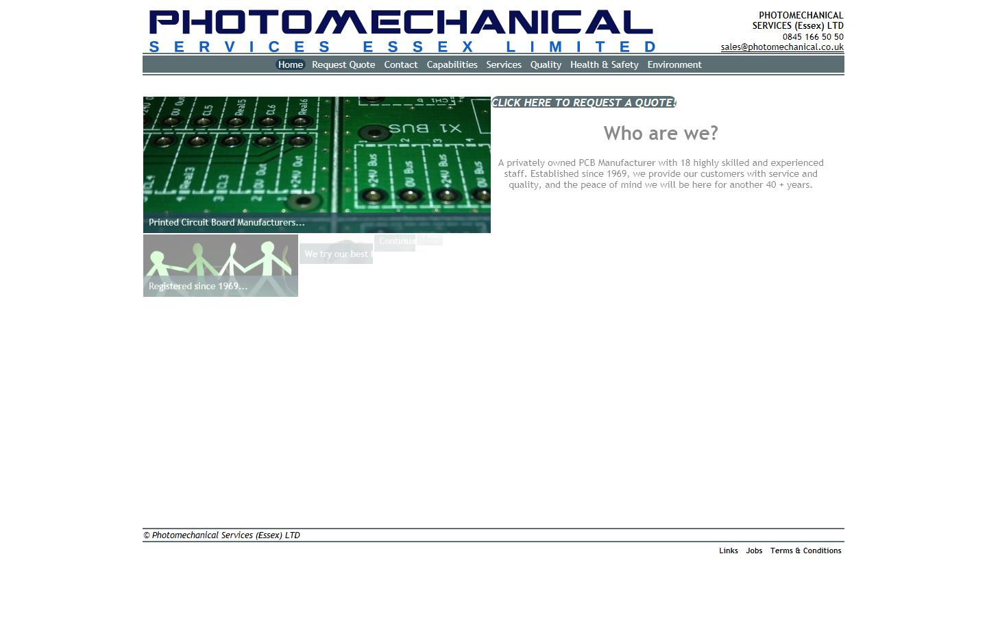 Photomechanical Services (Essex) Ltd Website