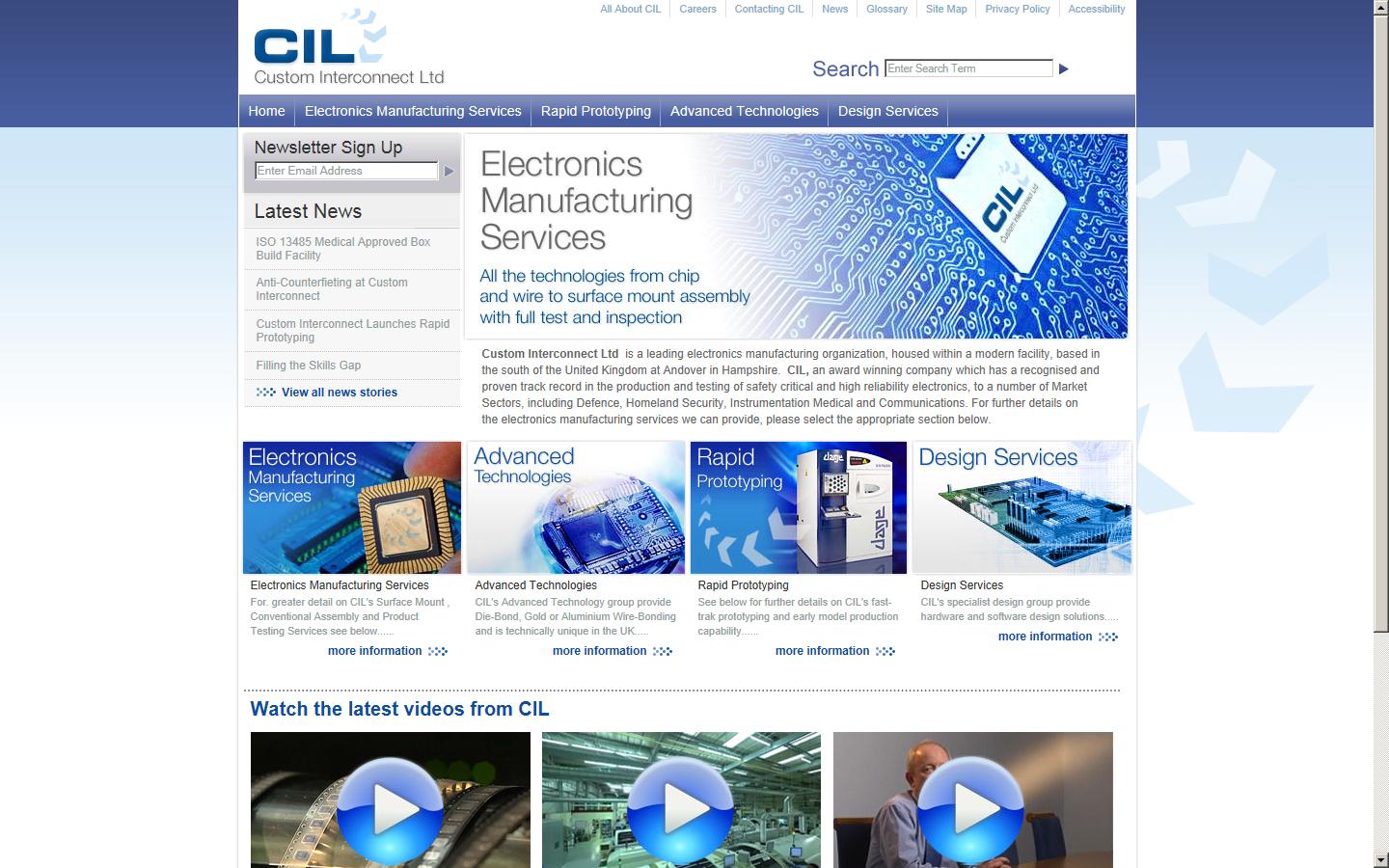Custom Interconnect Ltd Website