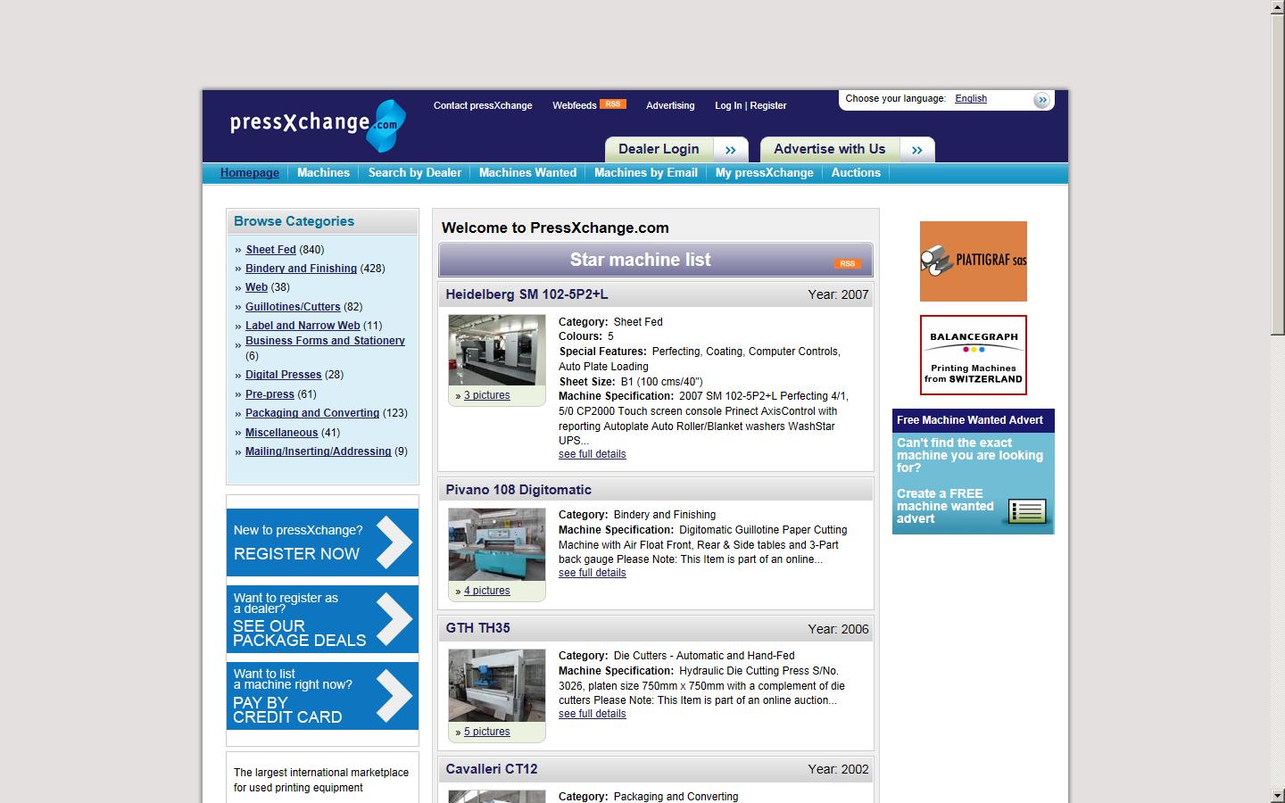 Action Graphic Machinery Website