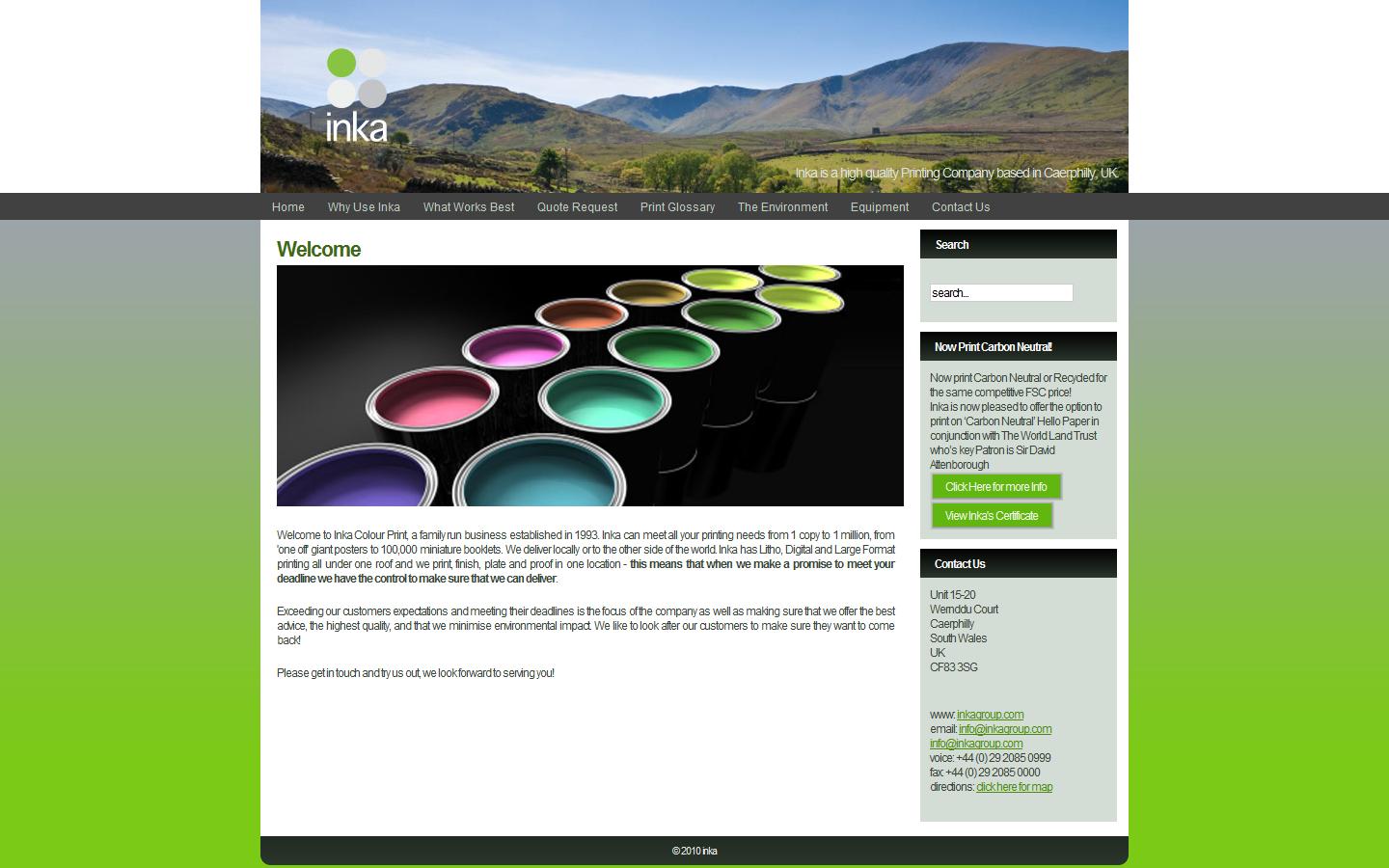 Inka Graphics Ltd Website