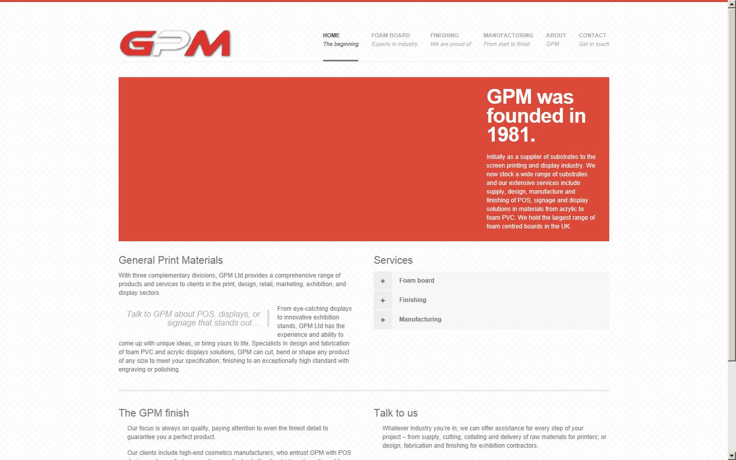 G P M Ltd Website
