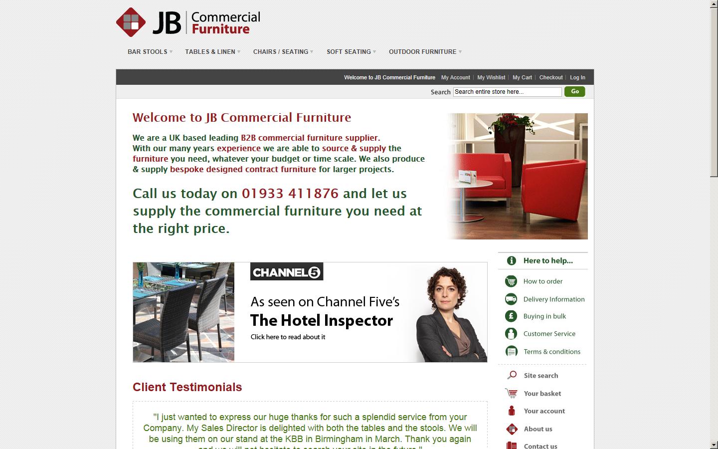 JB Commercial Furniture Website