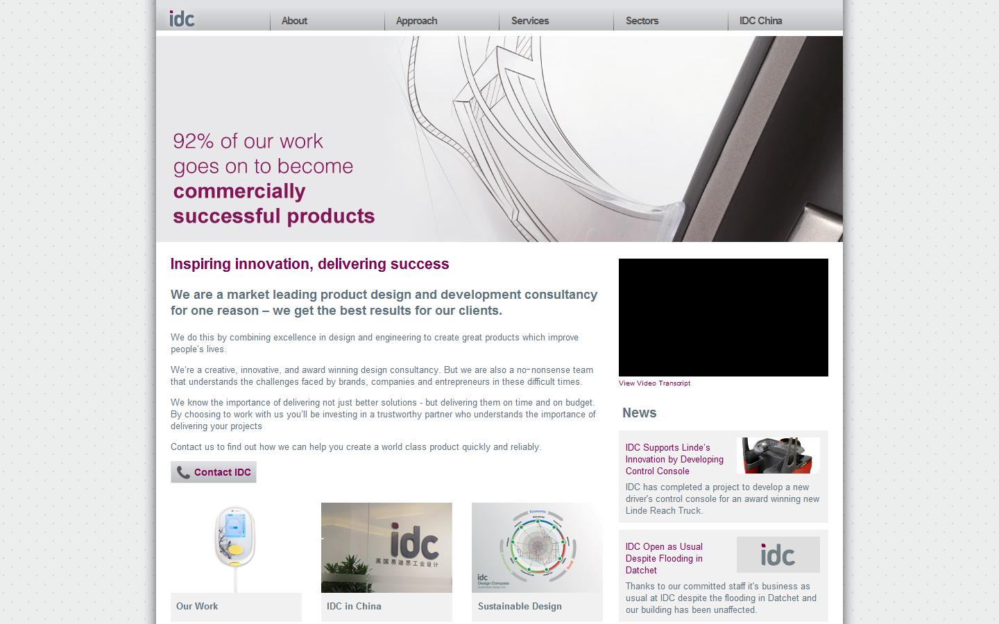 Industrial Design Consultancy Ltd (IDC) Website