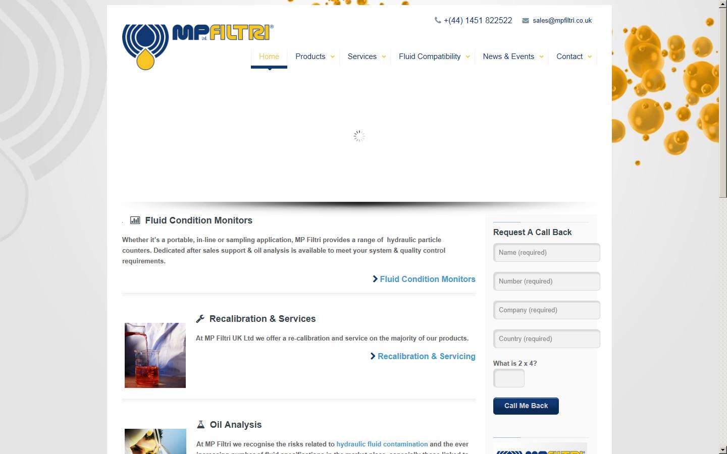 MP Filtri UK Ltd Website